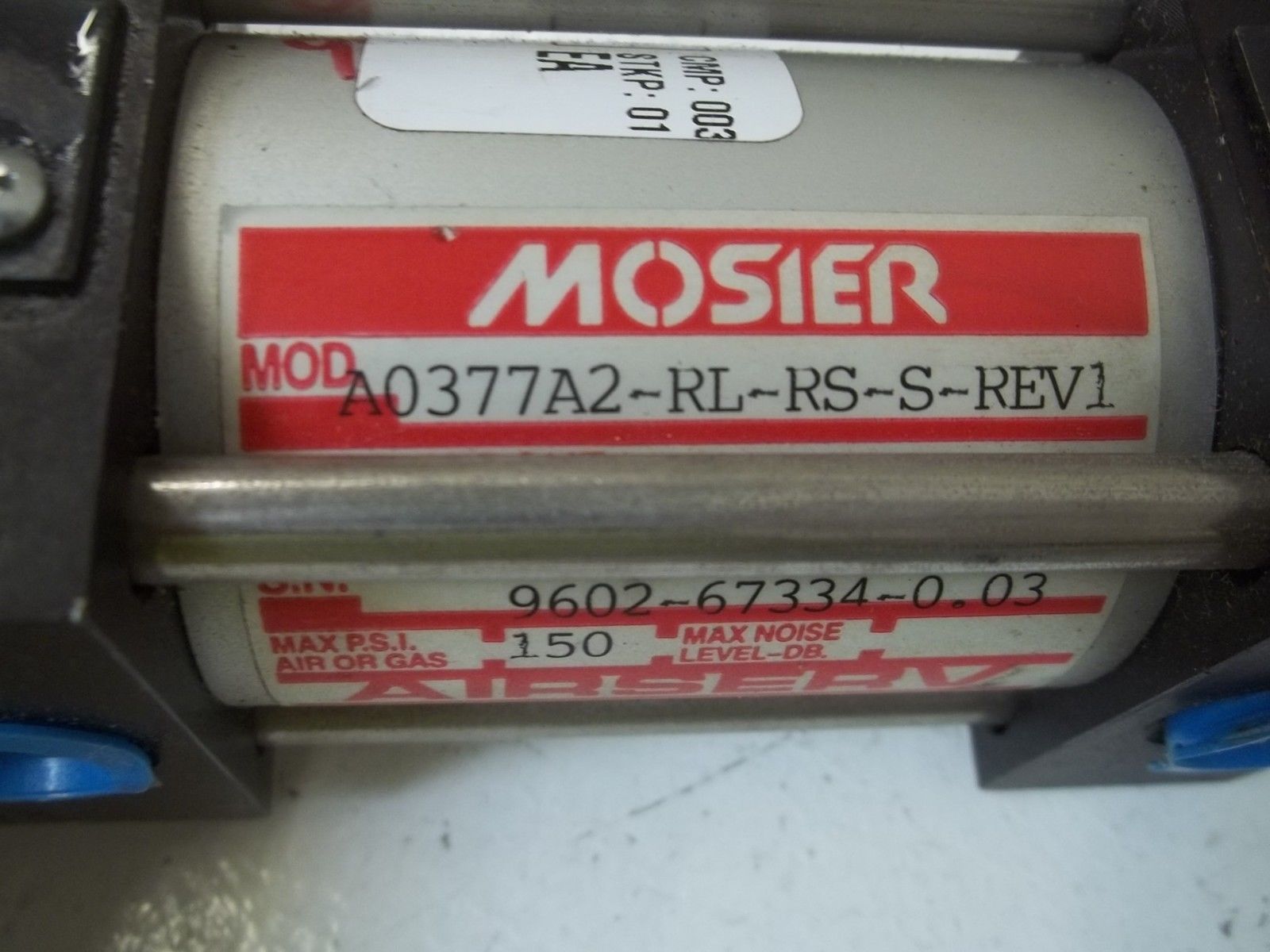MOSIER A0377A2-RL-RS-S-REV1 PNEUMATIC AIR CYLINDER UNMP