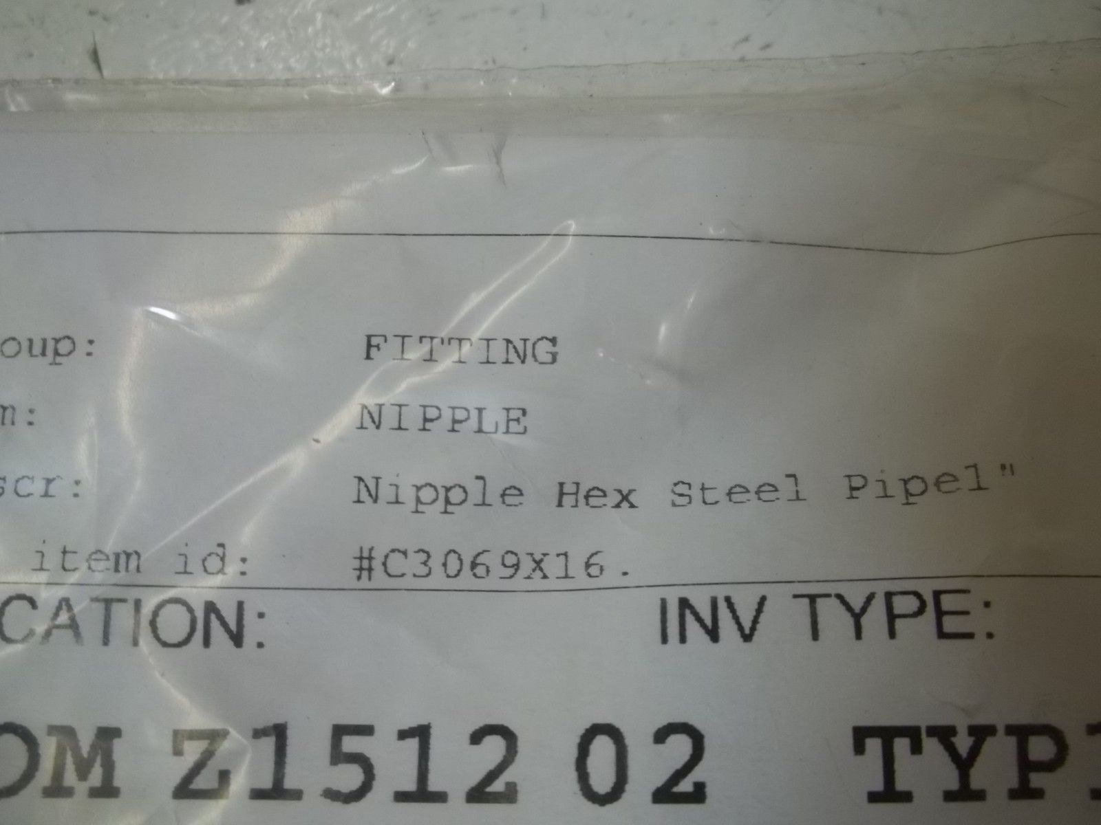 MOTION INDUSTRIES, INC. C3069X16 NIPPLE  HEX STEEL PIPE 1" NSNP