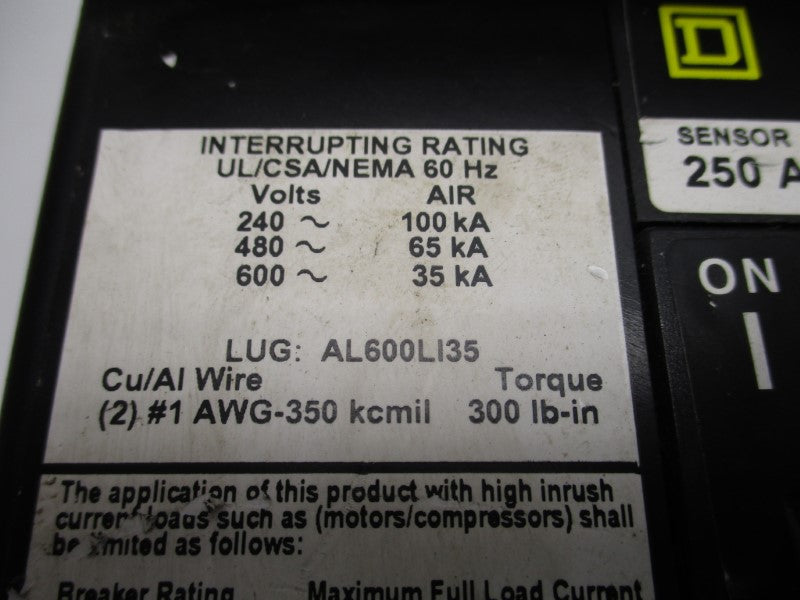 SQUARE D LX36200 NSNP
