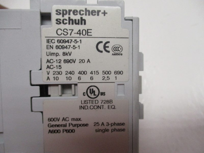 SPRECHER+SCHUH CS7-40E 240/277V NSMP