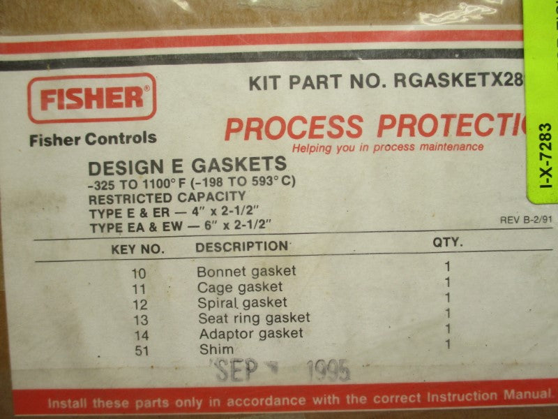 FISHER RGASKETX282 NSMP