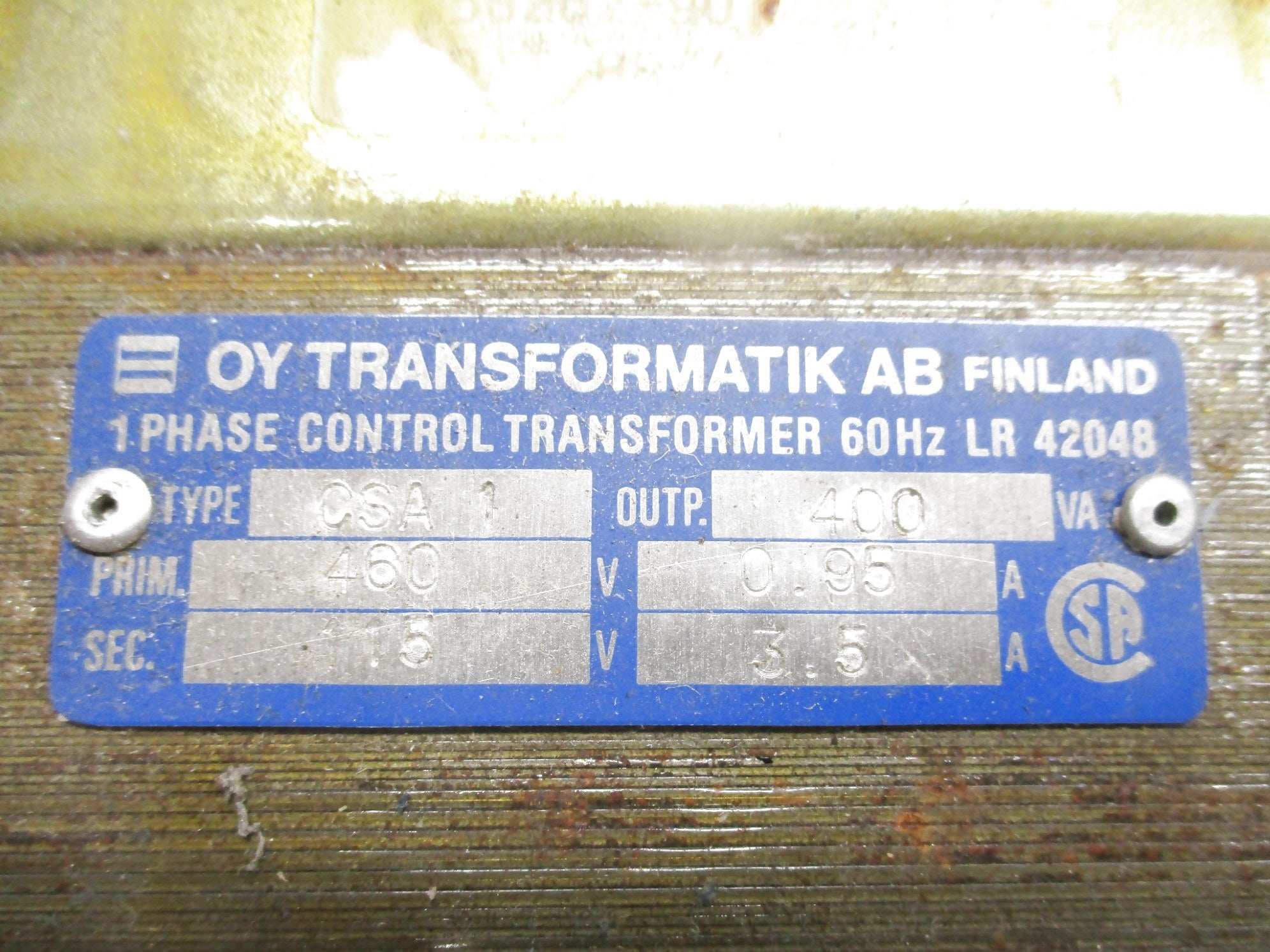 OY TRANSFORMATIK AB LR42048 400VA UNMP