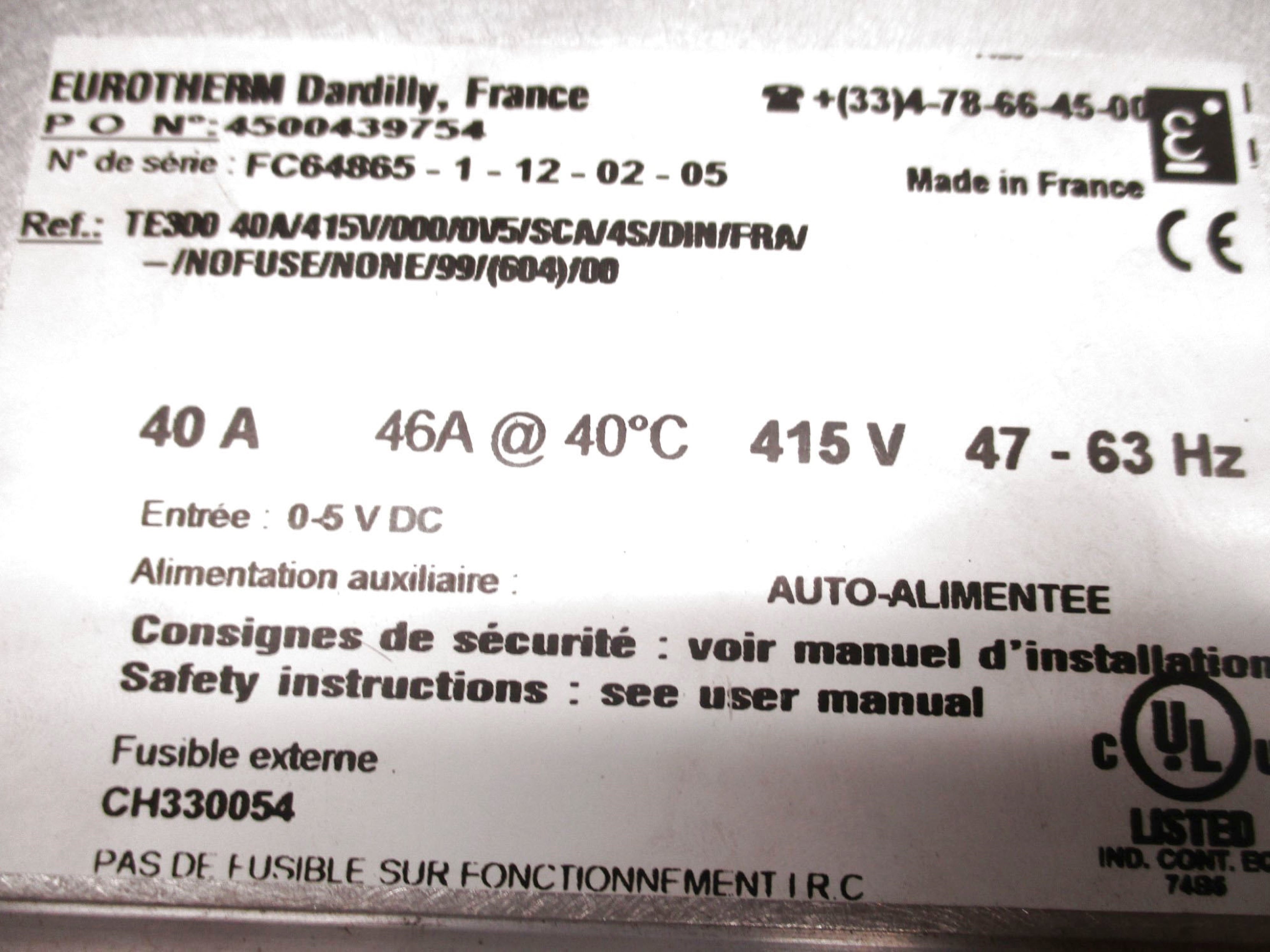 EUROTHERM TE30040A/415V/000/0V5/SCA/ UNMP
