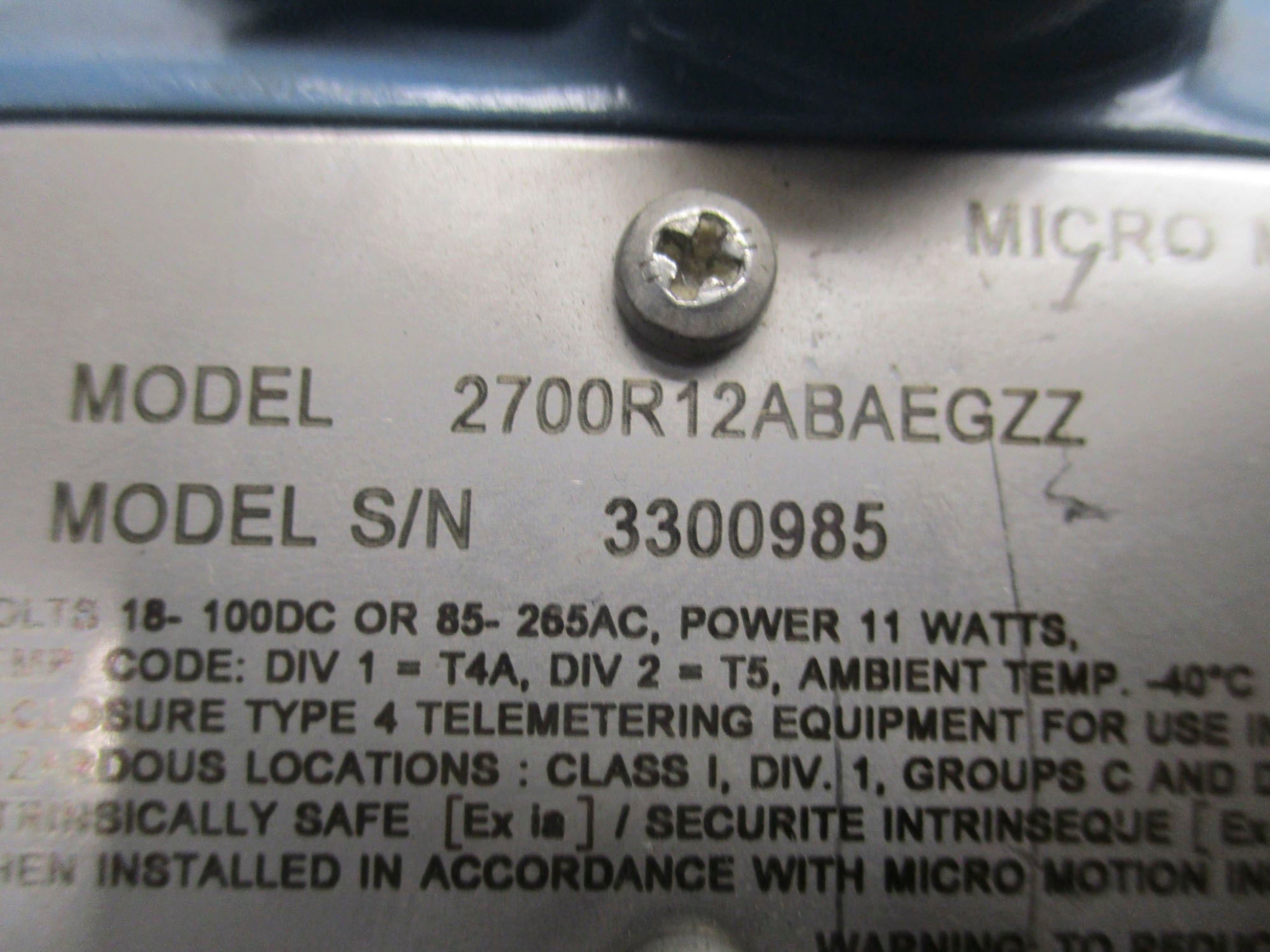 ROSEMOUNT 2700R12ABAEGZZ UNMP