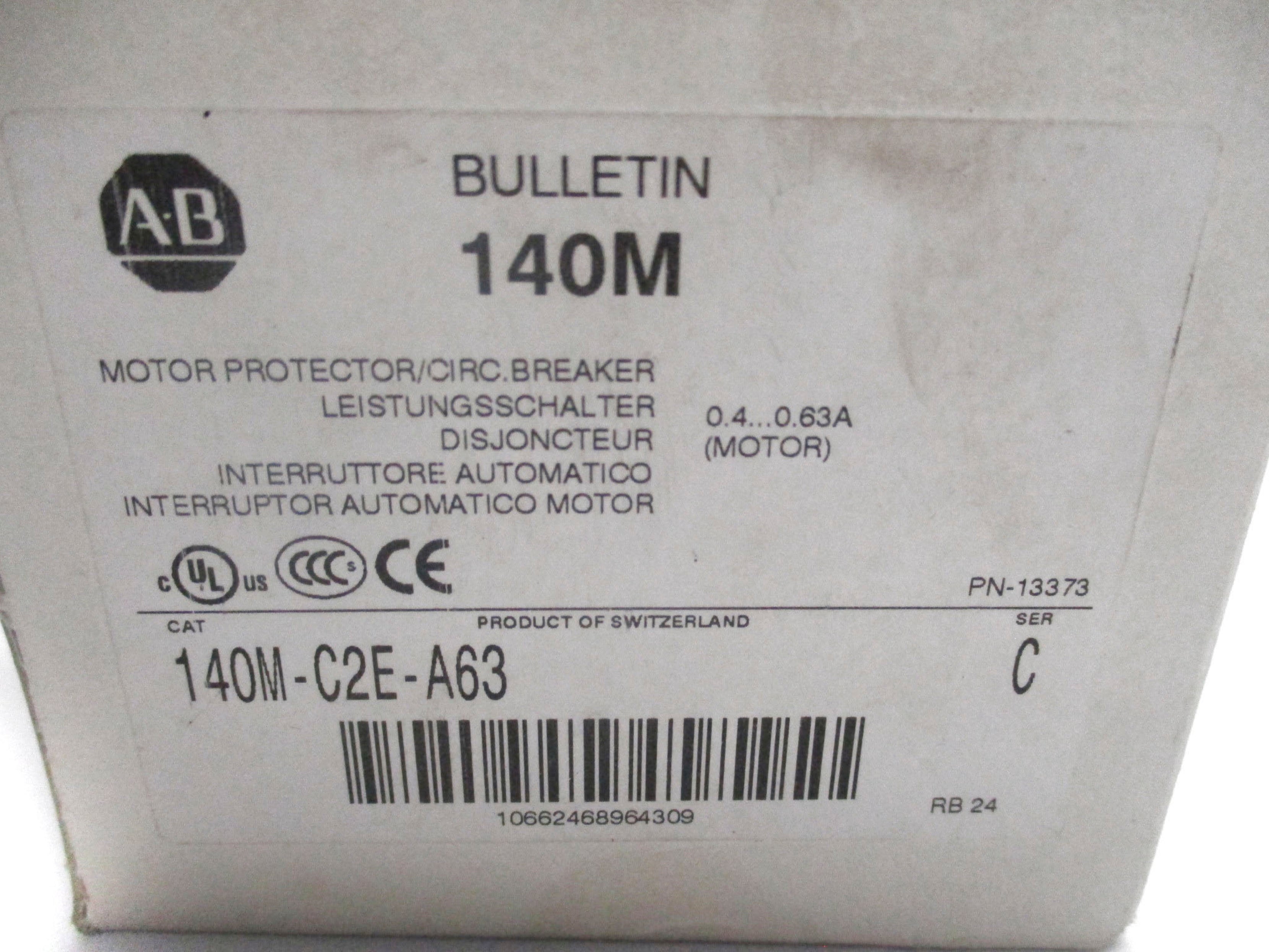 ALLEN BRADLEY 140M-C2E-A63 SER. C 690V .4-.63 (WH) NSMP