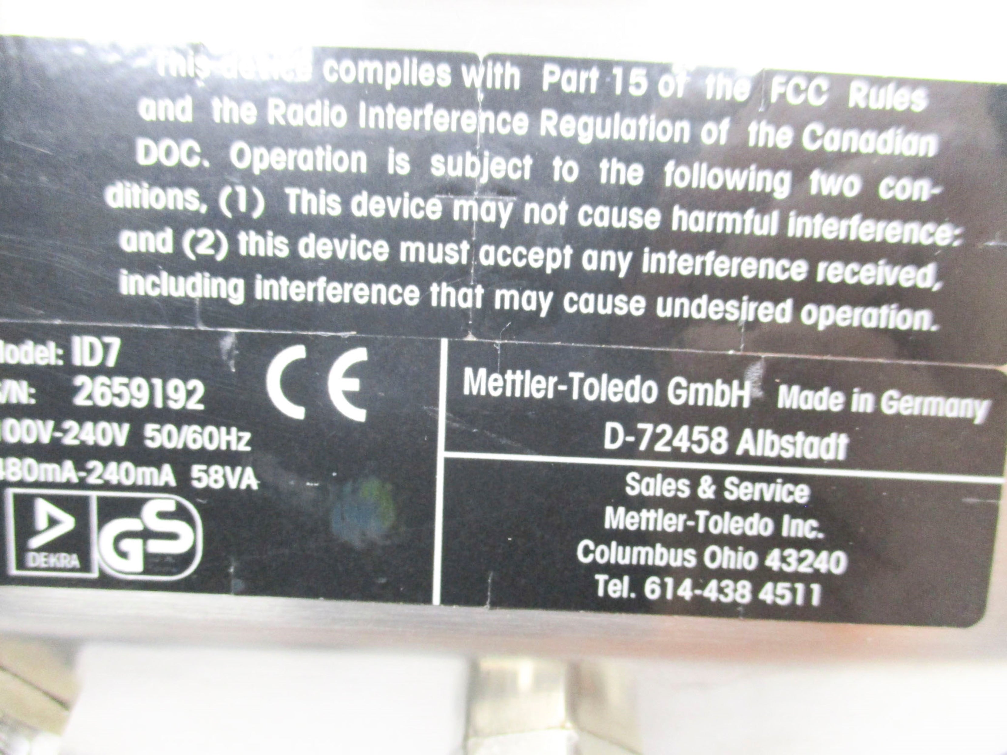 METTLER TOLEDO  ID7 NSMP