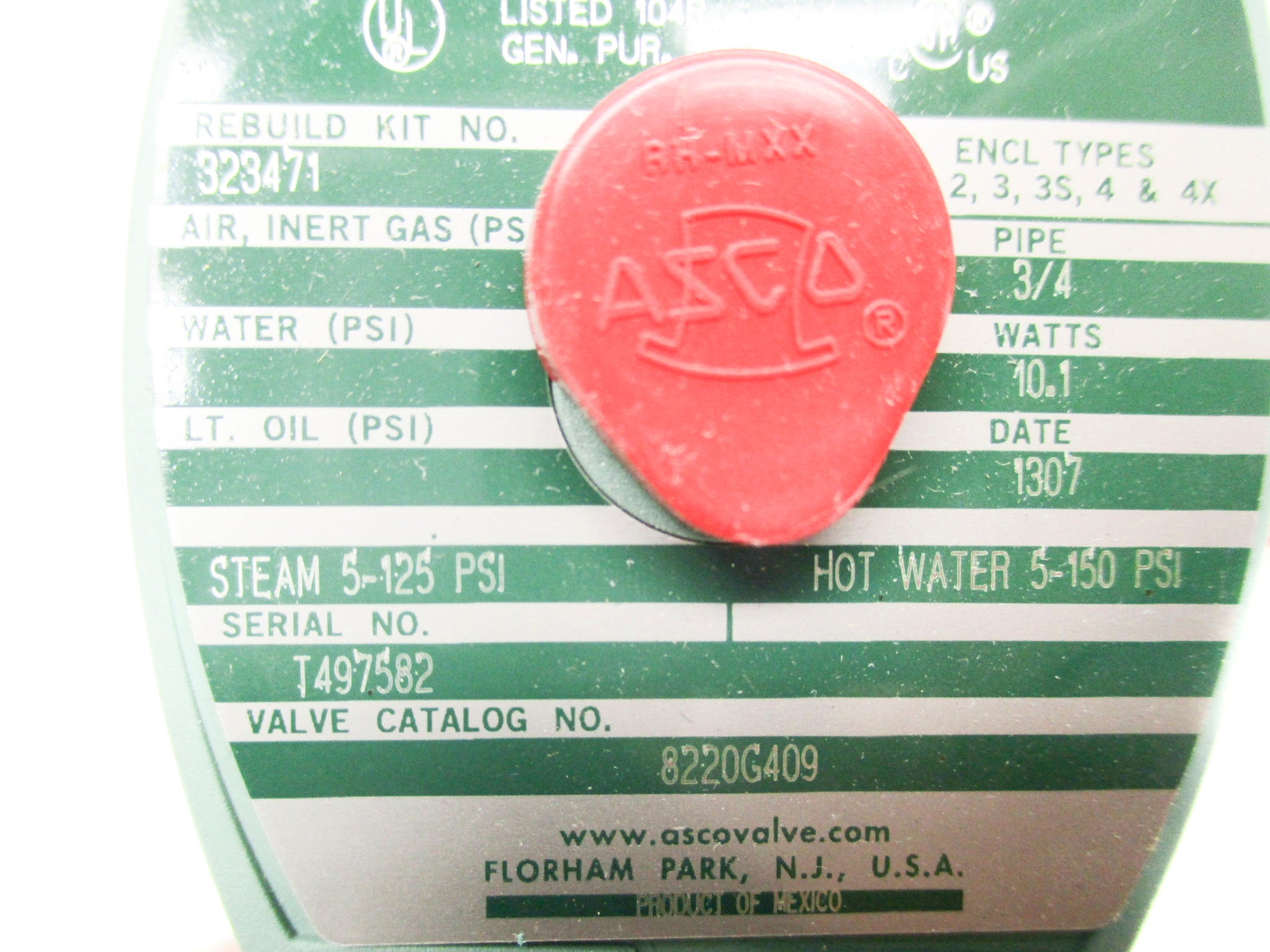 ASCO 8220G409 110/120V 5-150PSI 3/4" NSMP