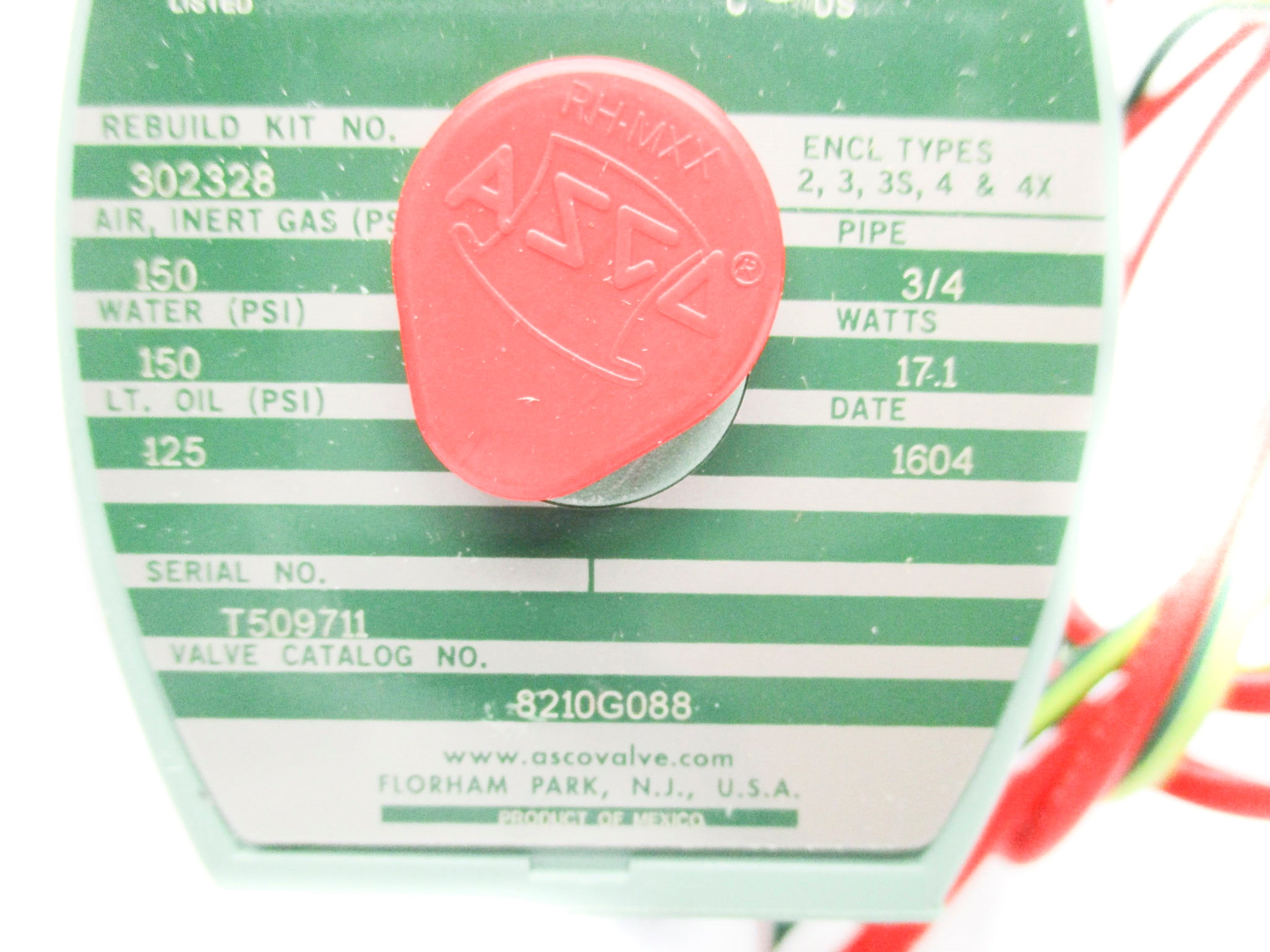 ASCO 8210G088 110/120V 125-150PSI 3/4" NSMP