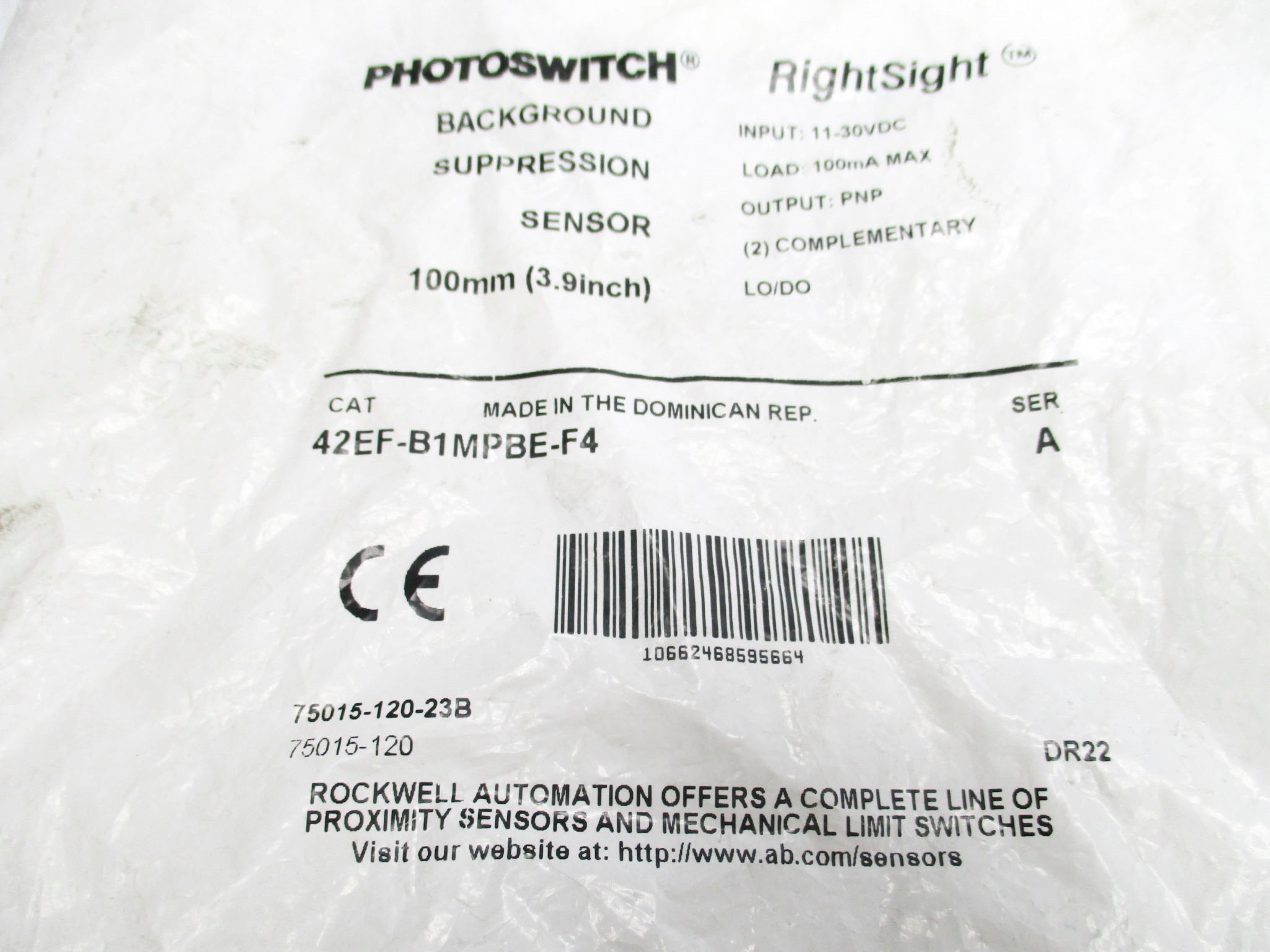 ALLEN BRADLEY 42EF-B1MPBE-F4 SER. A 11-30VDC NSMP