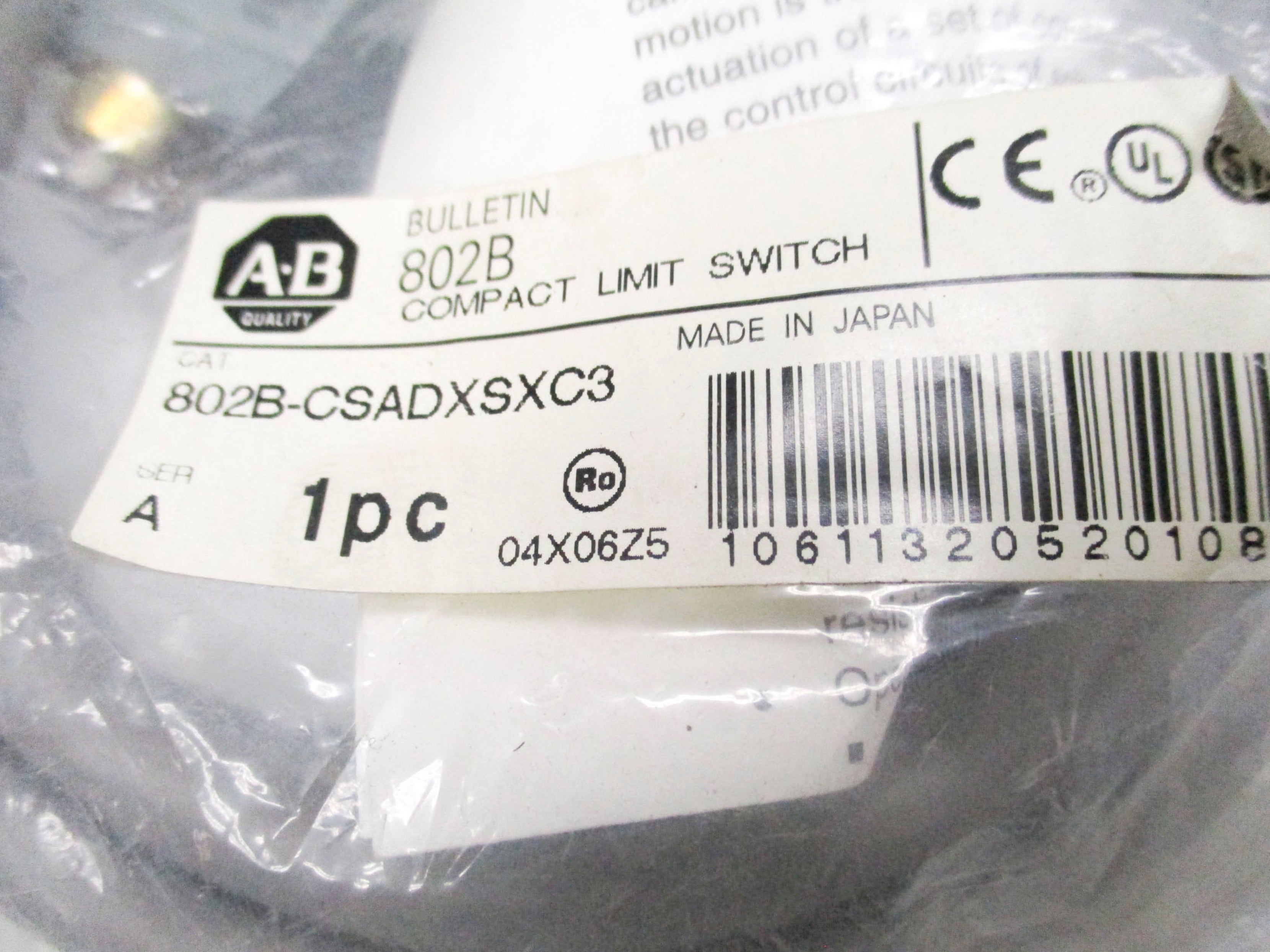 INDUSTRIAL SPARE PART 802B-CSADXSXC3 SER. A NSMP