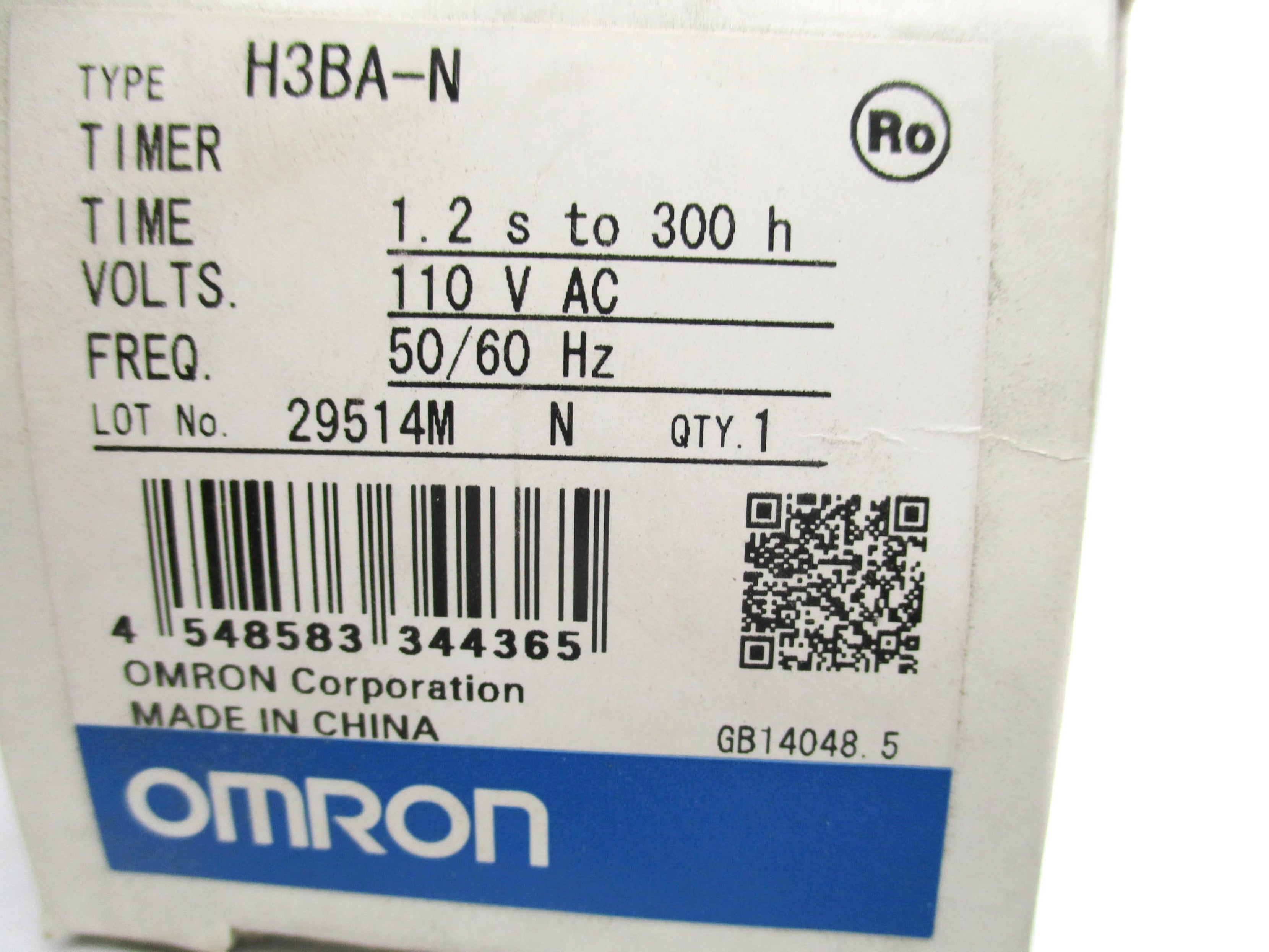 OMRON H3BA-N 110VAC 5A 1.2S-300H NSMP