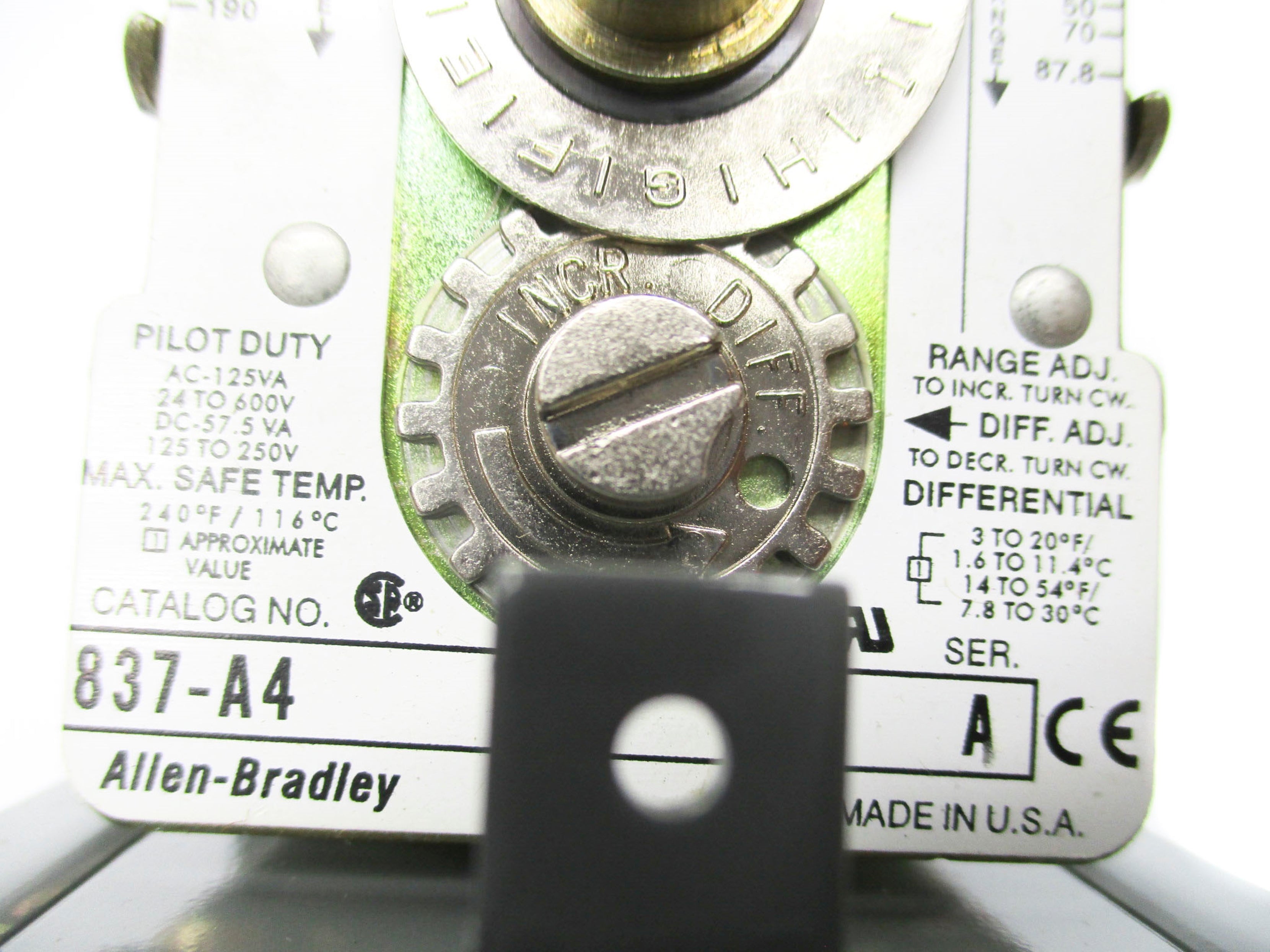 INDUSTRIAL SPARE PART 837-A4A SER. A 24-600VAC (BR/WH) NSMP