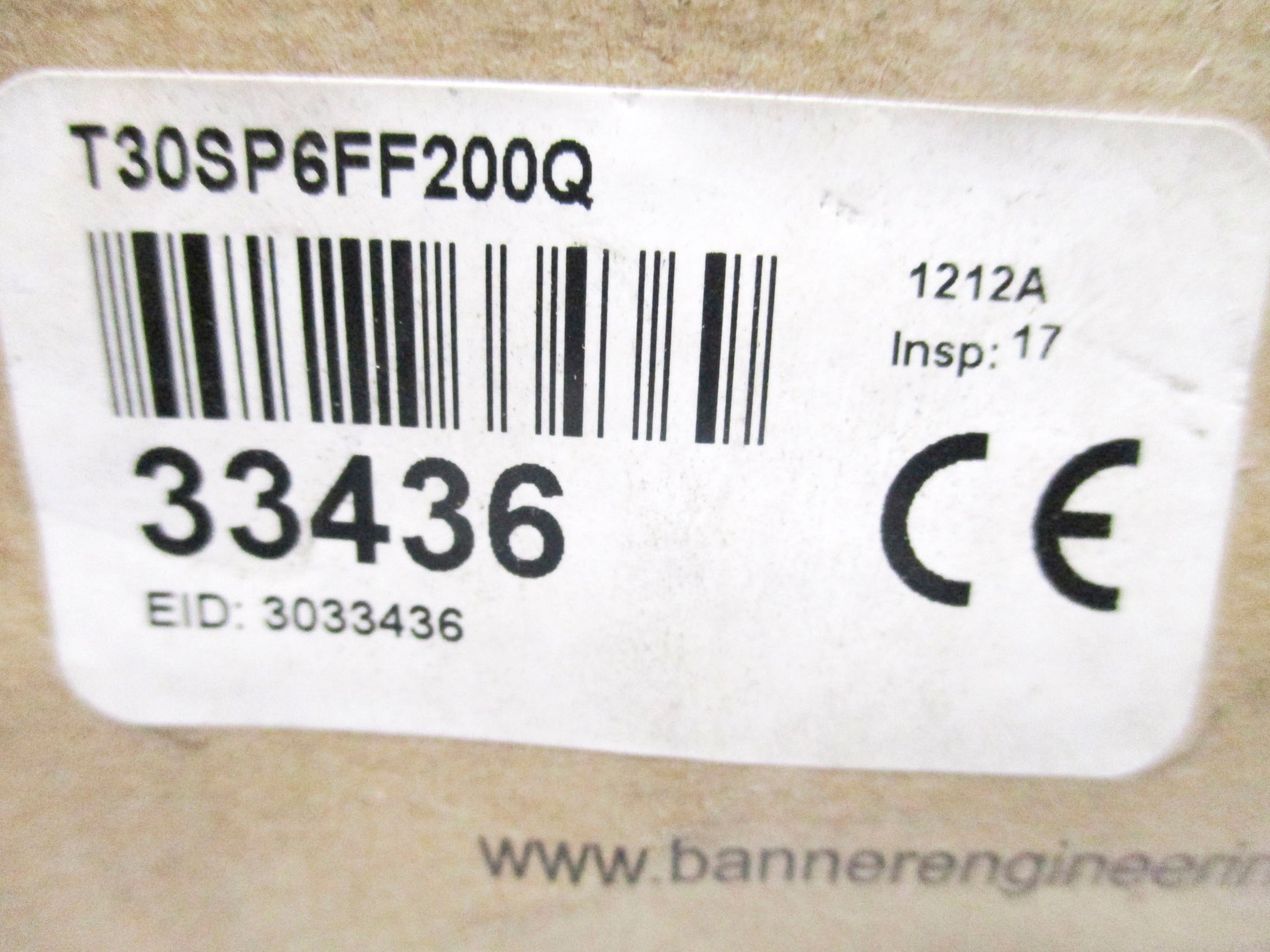 BANNER ENGINEERING T30SP6FF200Q 33436 10-30VDC NSMP