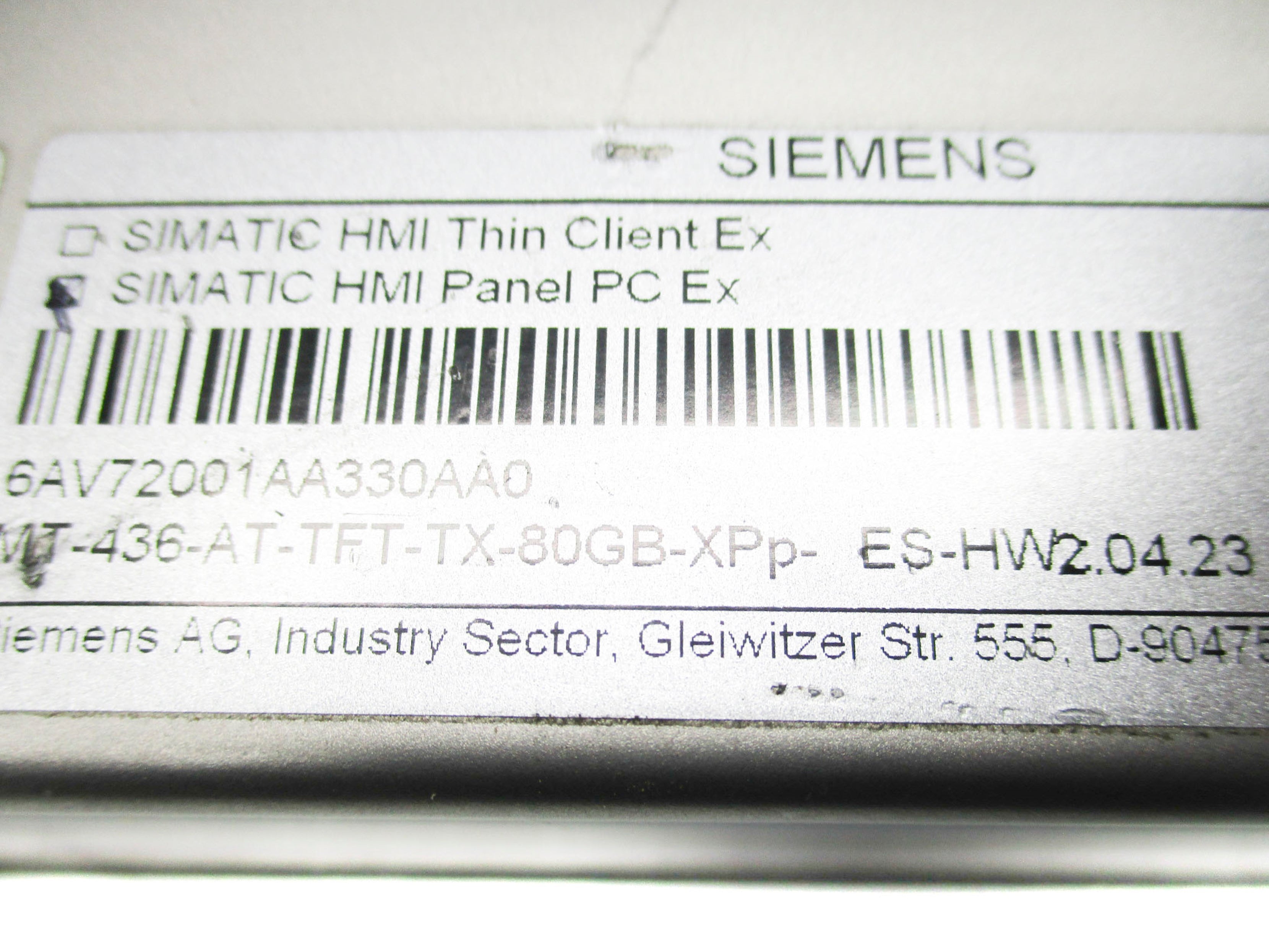 SIEMENS 6AV72001AA330AA0  (AS PICTURED) UNMP