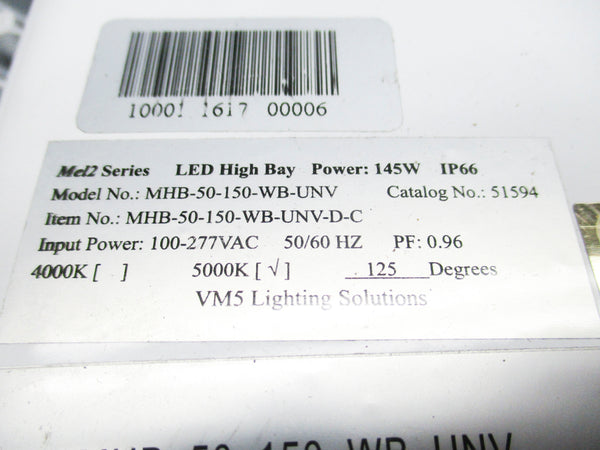VM5 LIGHTING SOLUTIONS MHB-50-150-WB 51594 100-277VAC 1.5A NSMP