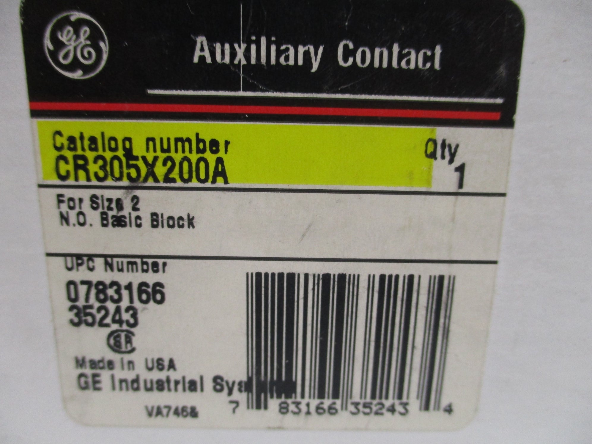 GENERAL ELECTRIC CR305X200A NSMP