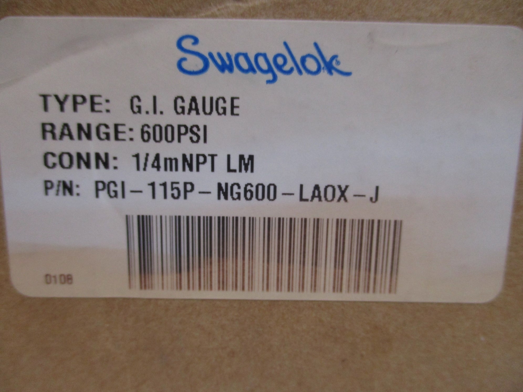 SWAGELOCK PGI-115P-NG600-LAOX-J 600PSI NSMP