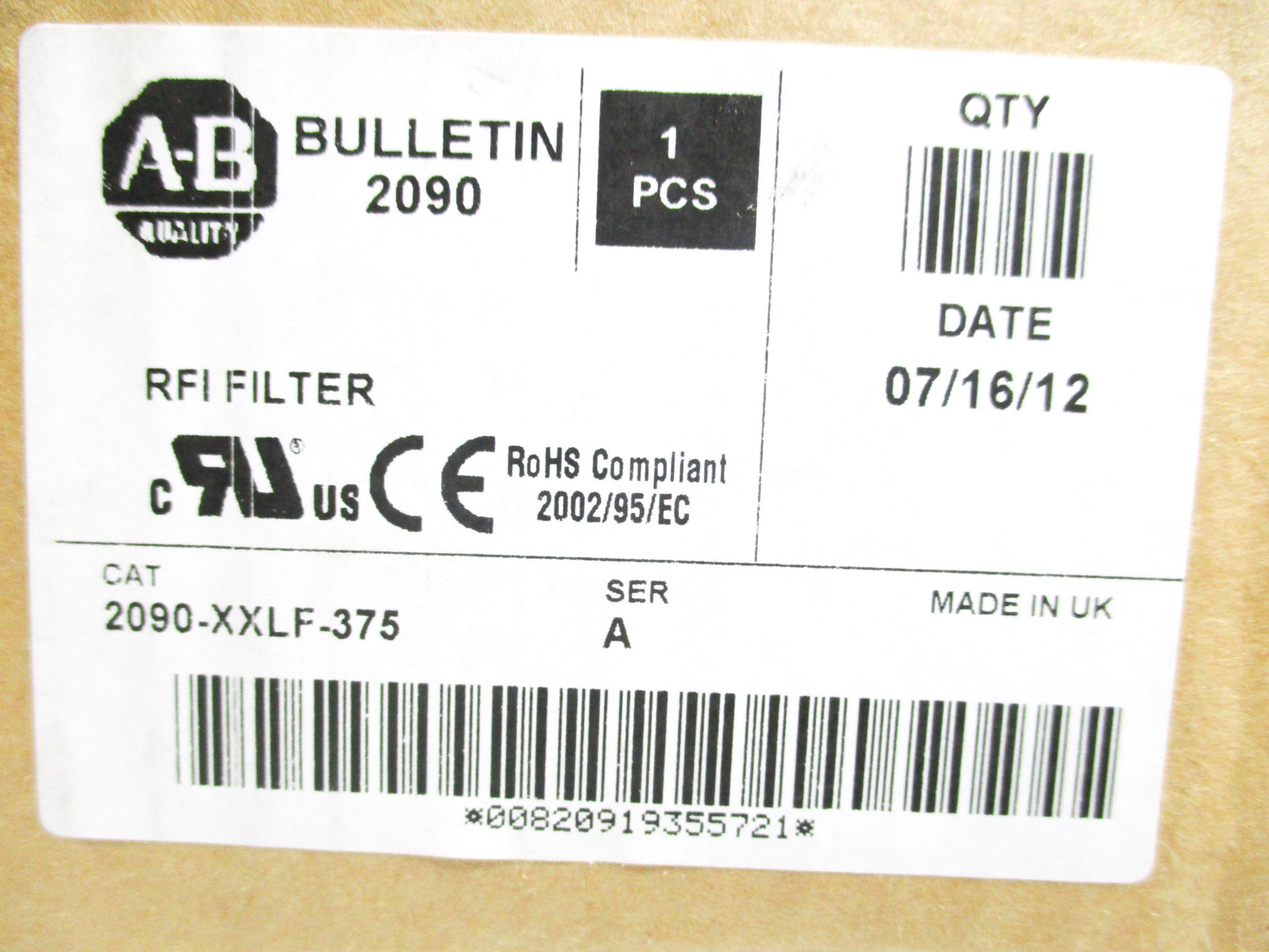 ALLEN BRADLEY 2090-XXLF-375 SER. A (AS PICTURED) NSMP
