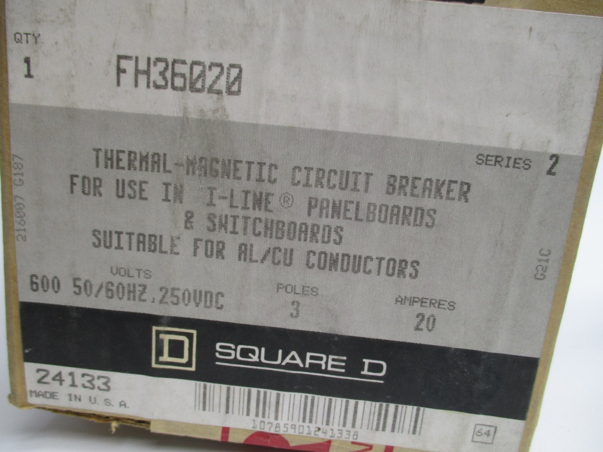 SQUARE D FH36020 SER. 2 20A, 250VDC (GREY) NSMP