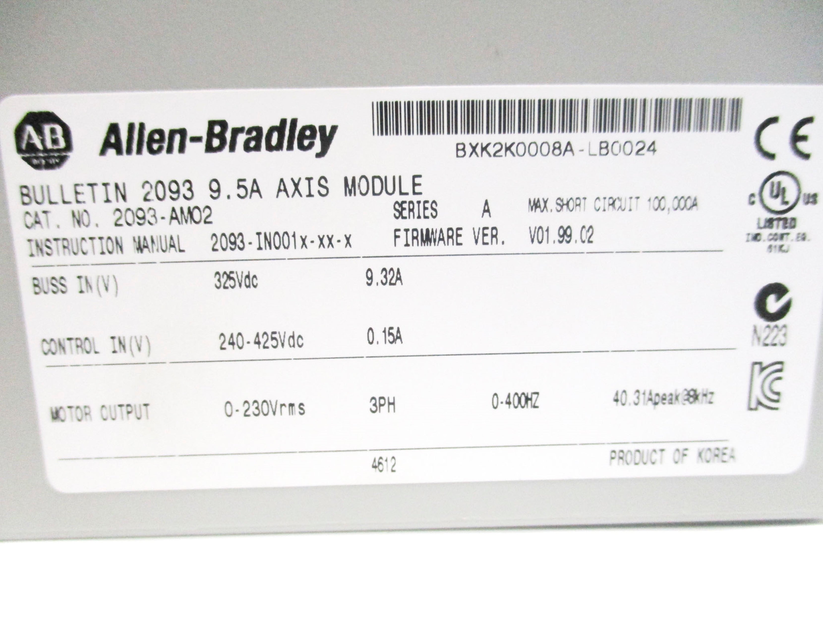 INDUSTRIAL SPARE PART 2093-AM02 SER. A F/W 01.99.02 NSMP