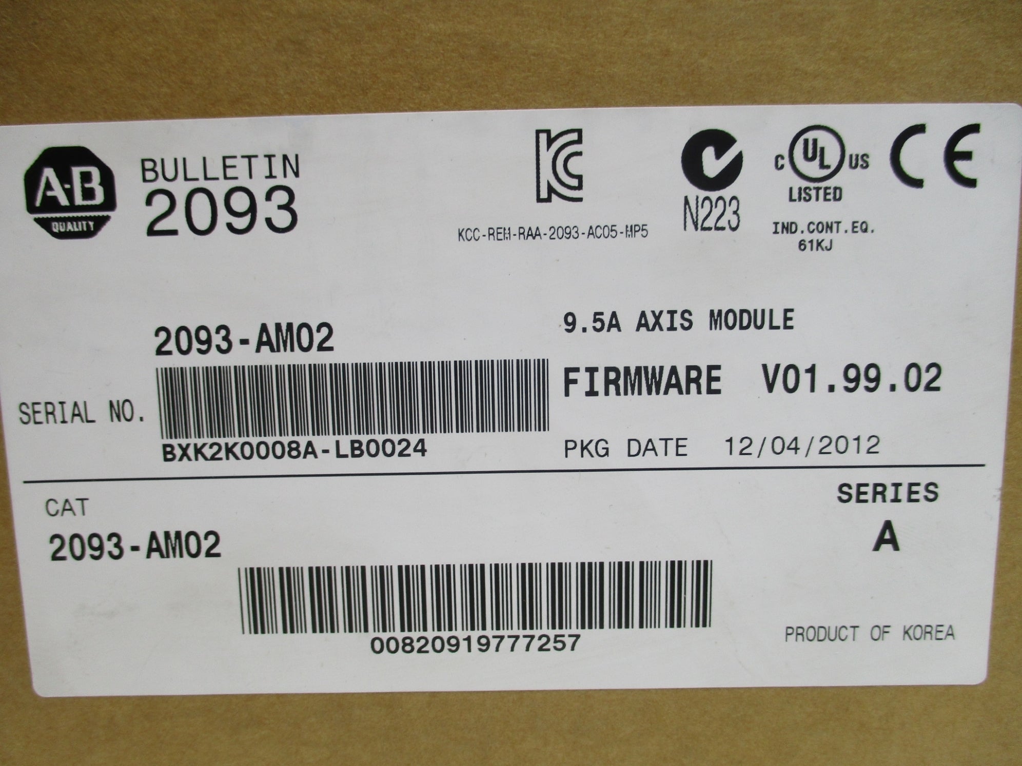 INDUSTRIAL SPARE PART 2093-AM02 SER. A F/W 01.99.02 NSMP