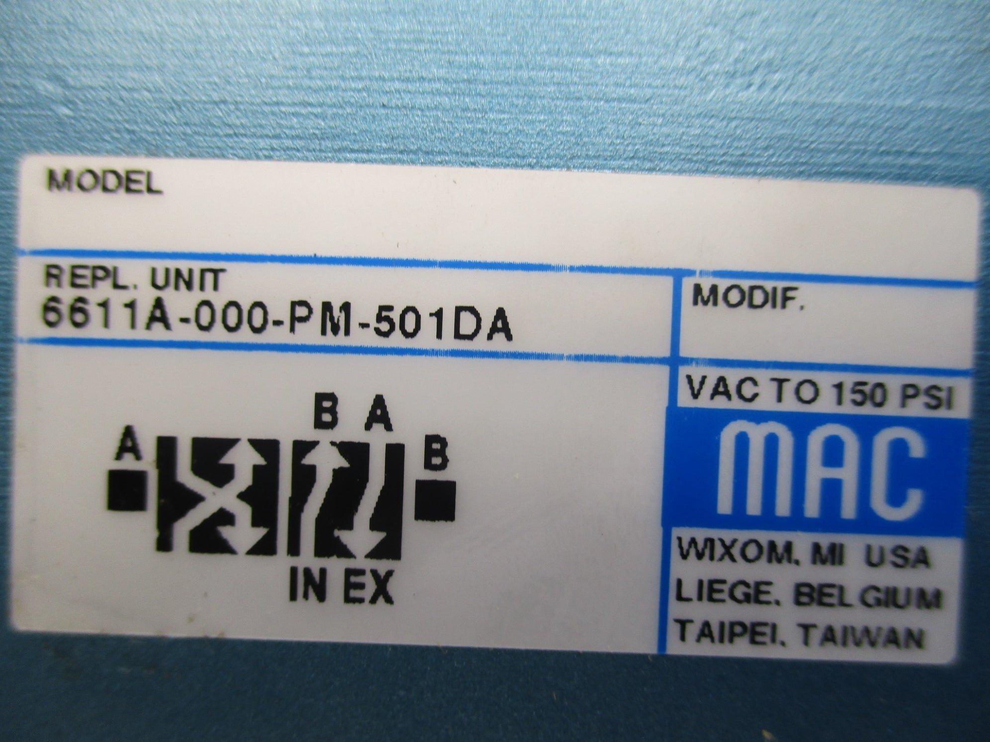 MAC 6611A-000-PM-501DA 24VDC 25-150PSI NSNP