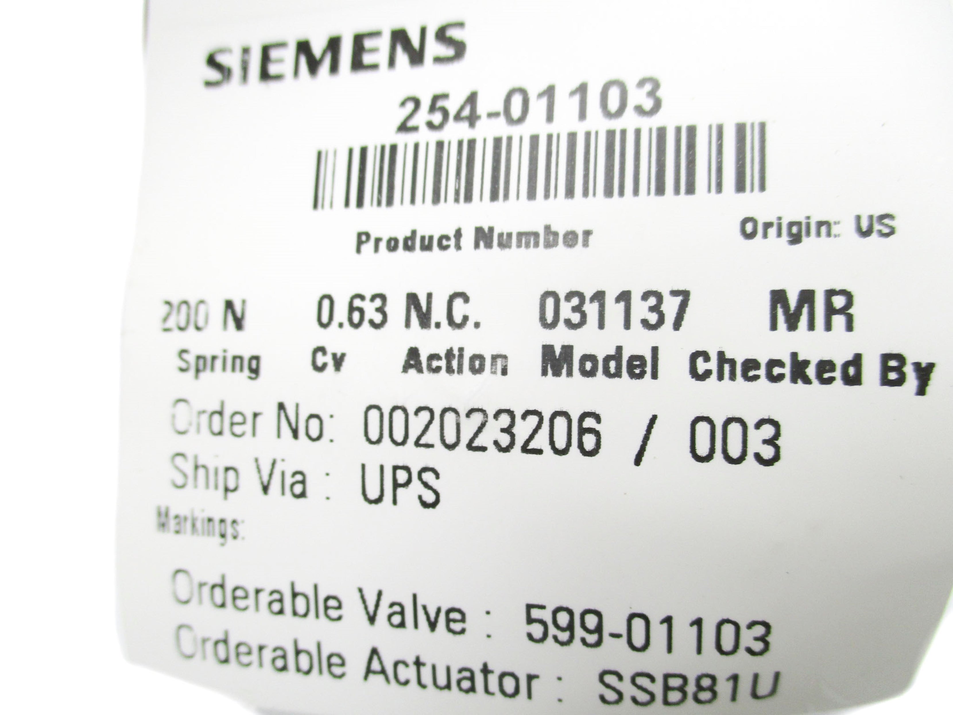 SIEMENS 254-01103 24VAC NSMP