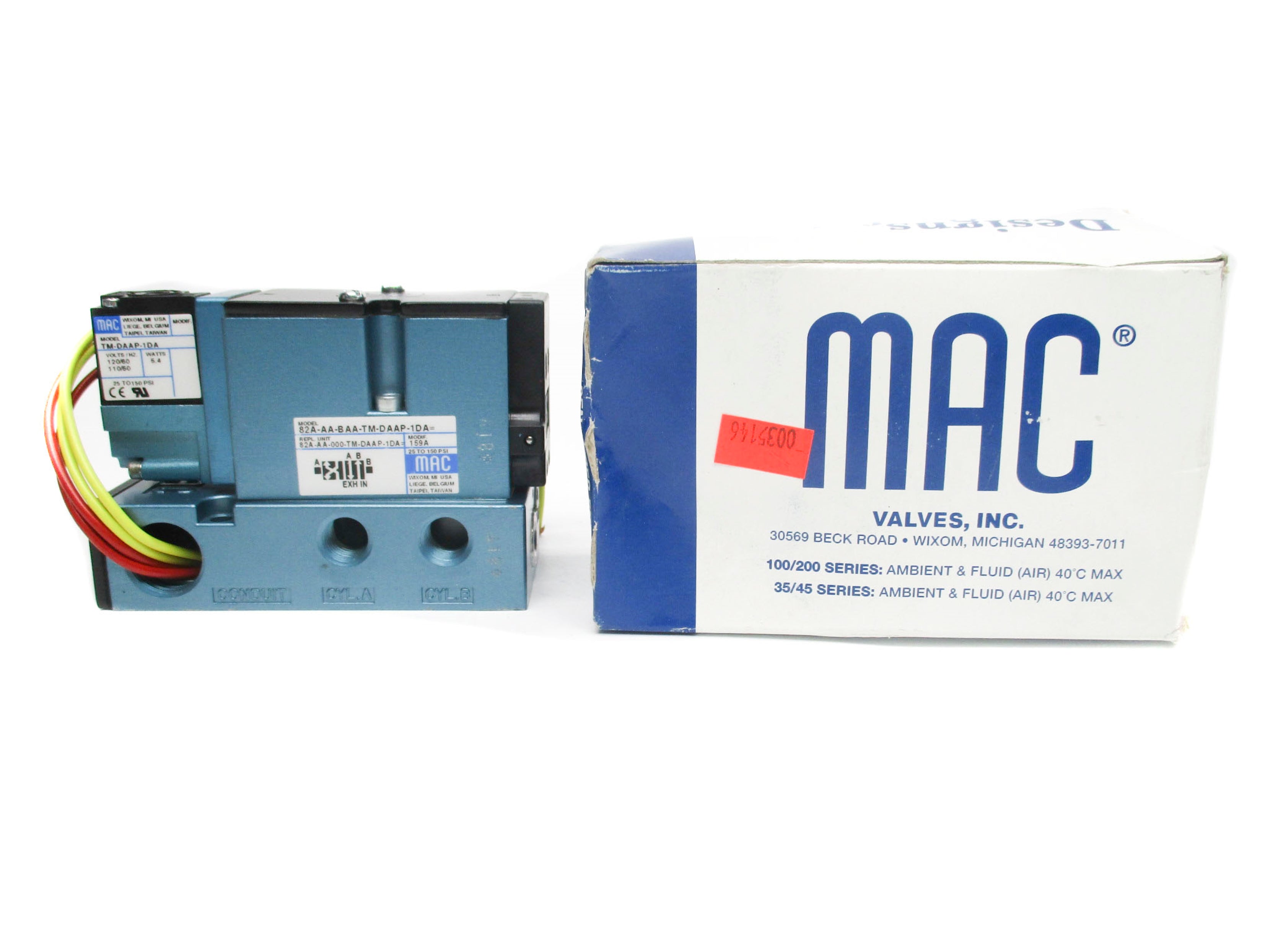 MAC 82A-AA-BAA-TM-DAAP-1DA 25-150PSI 110V/50HZ-120V/60HZ NSMP