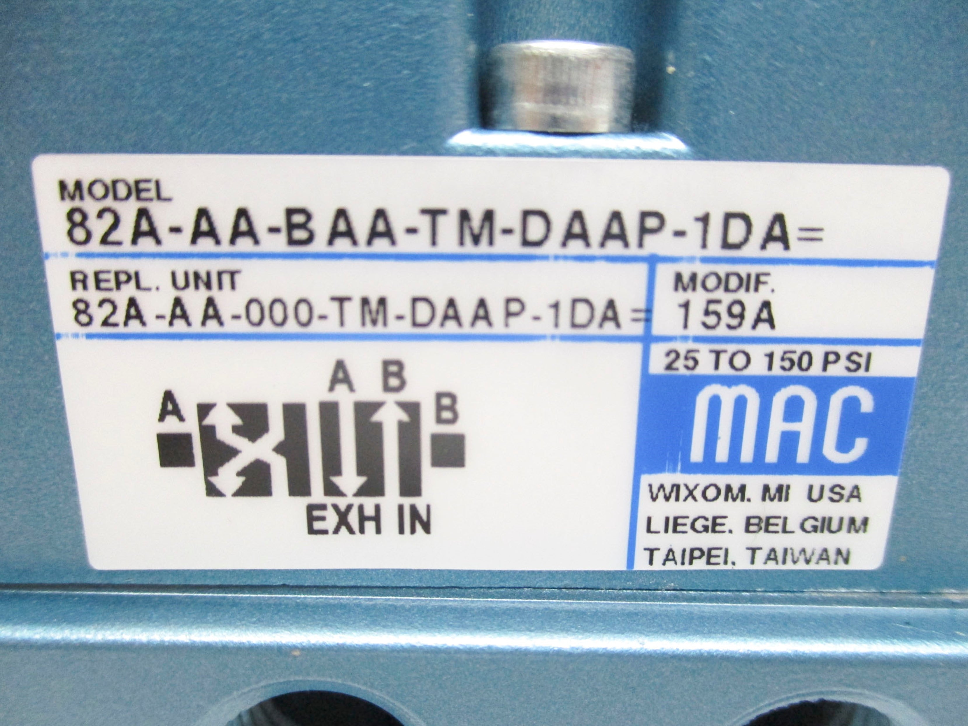 MAC 82A-AA-BAA-TM-DAAP-1DA 25-150PSI 110V/50HZ-120V/60HZ NSMP