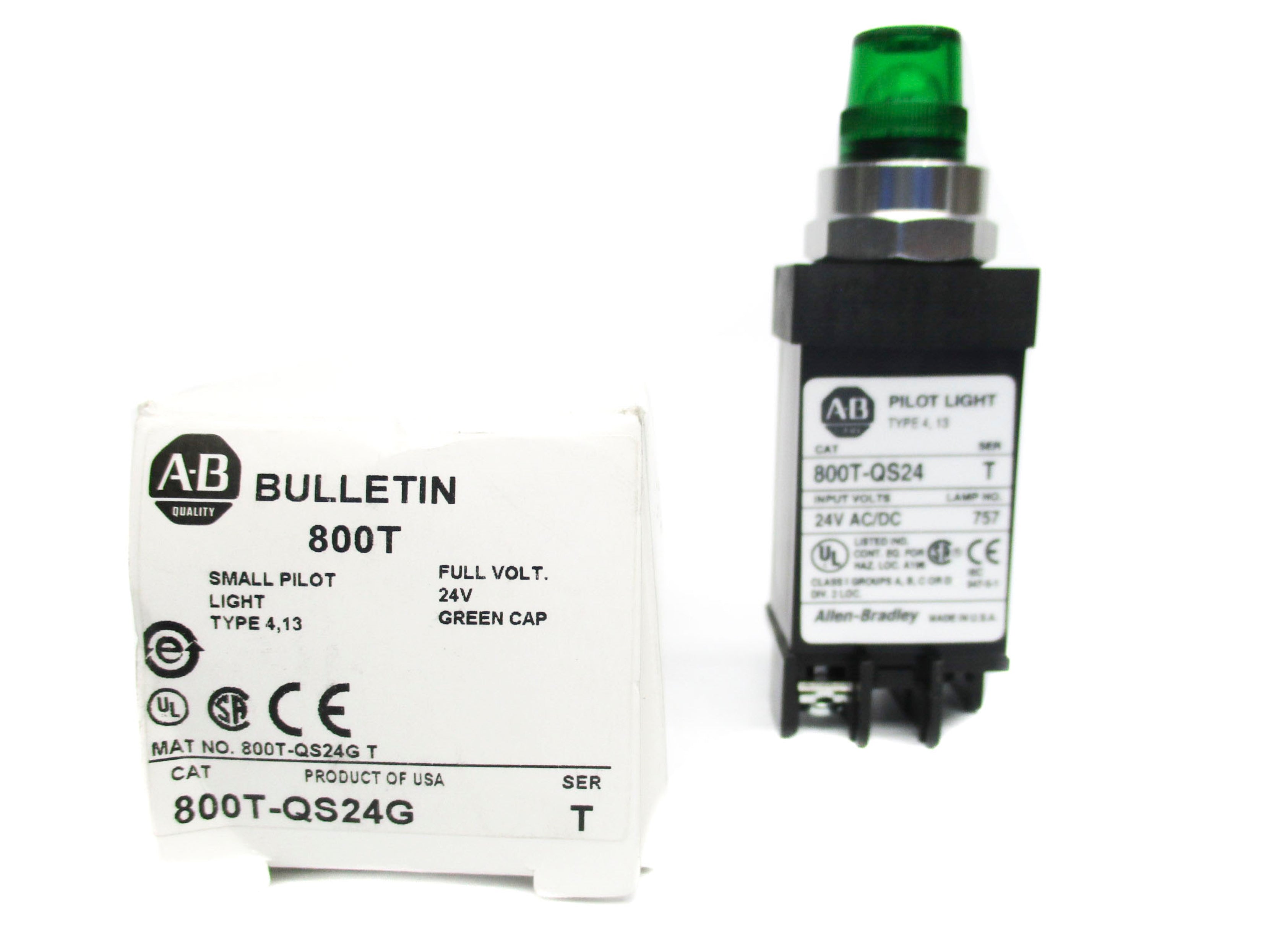 ALLEN BRADLEY 800T-QS24G SER. T 24VAC/DC (WH) NSMP