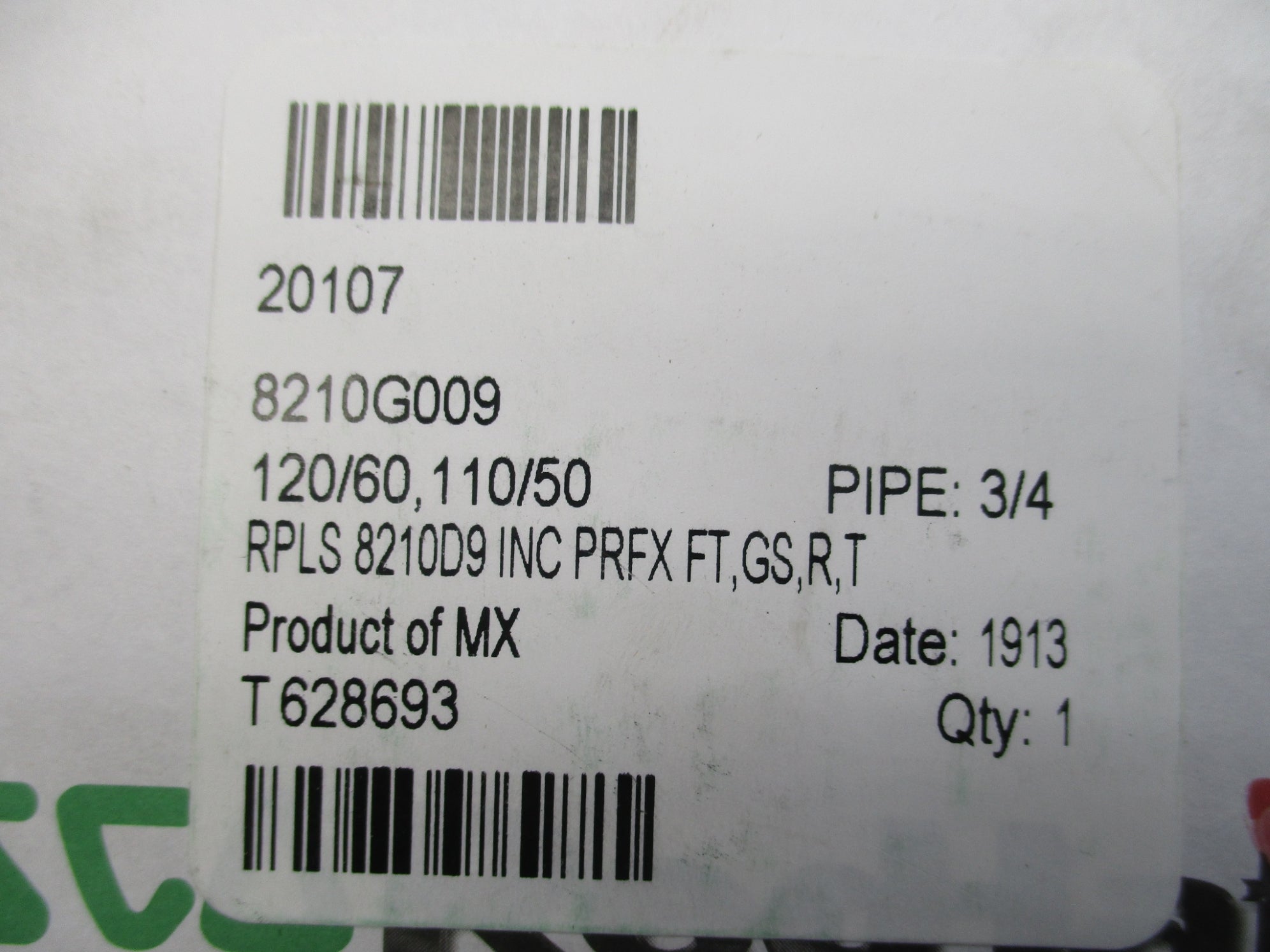 ASCO 8210G009 110/120V 5-125PSI 3/4" NSMP