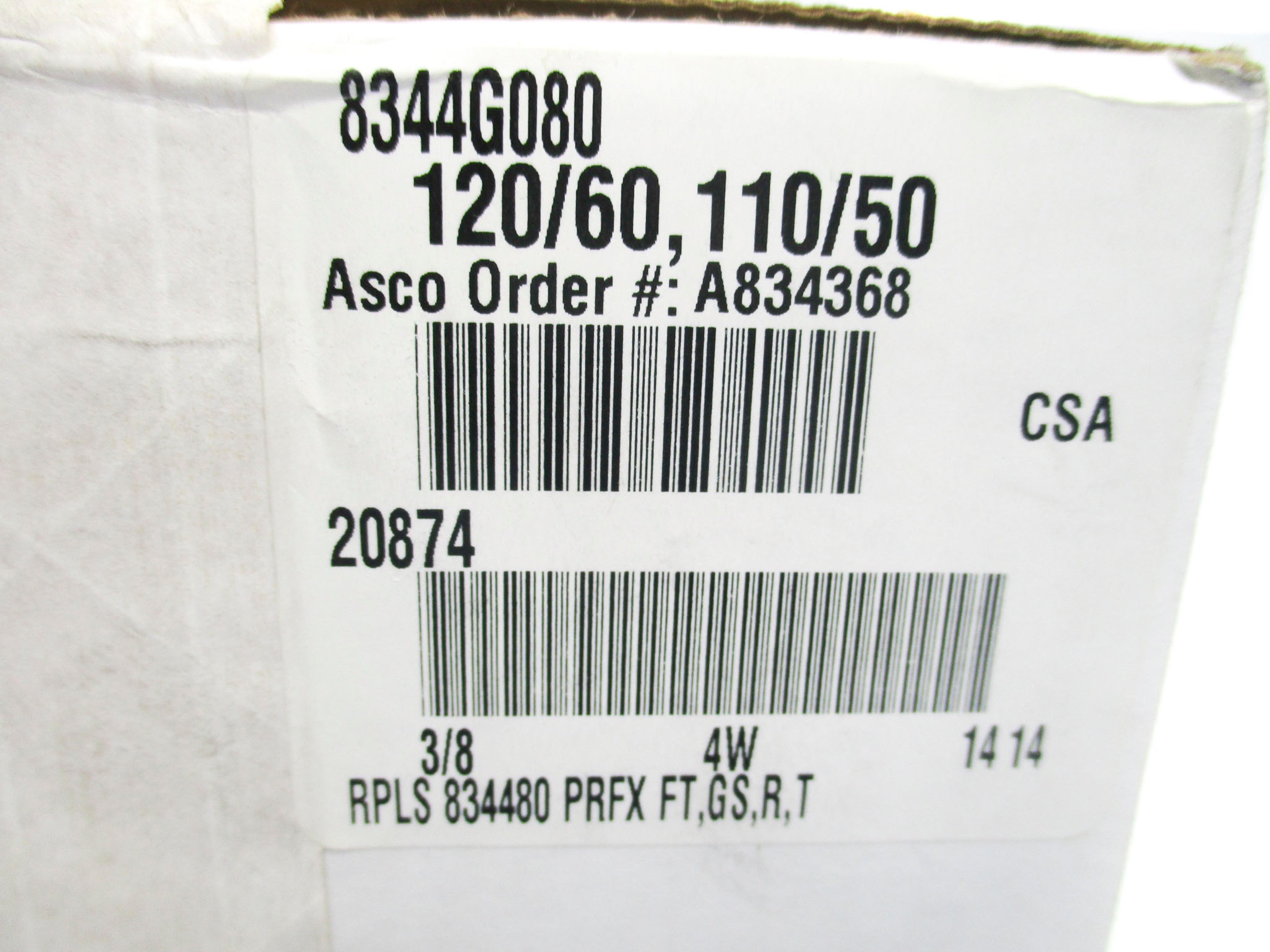 ASCO 8344G080 110/120V NSFS