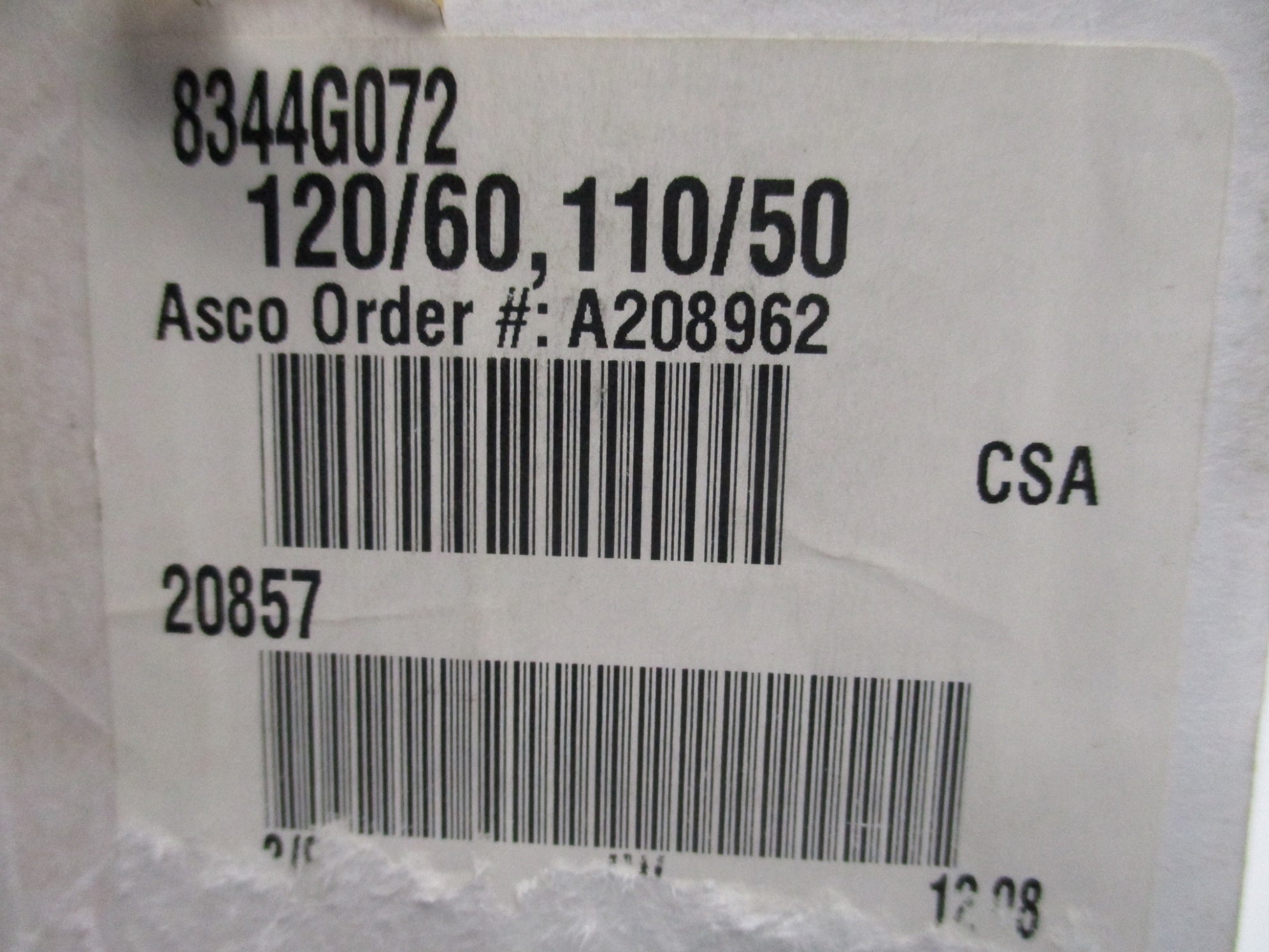 ASCO 8344G072 110/120V 10-150PSI 3/8" NSMP