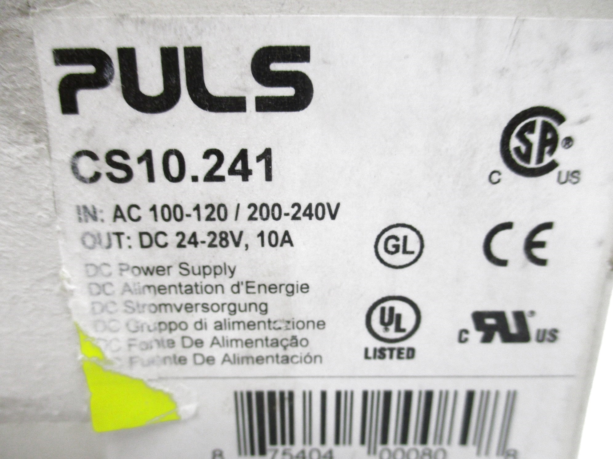 PULS CS10.241 100-120/200-240VAC 5/2.7A NSMP