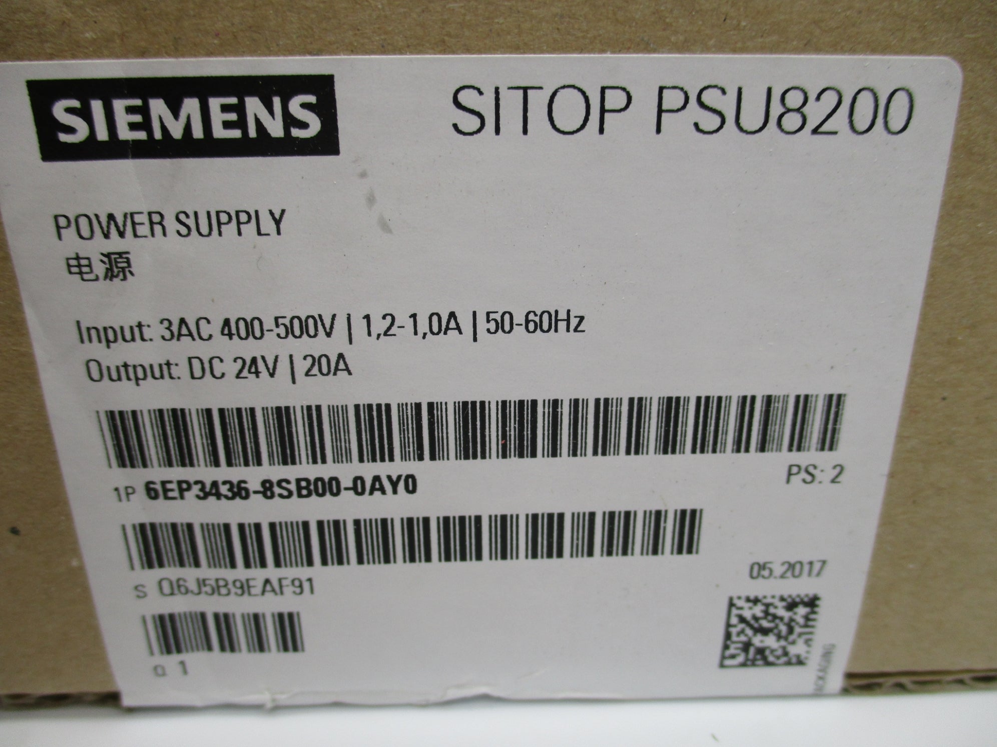 SIEMENS 6EP3436-8SB00-0AY0 400-500VAC 1.2-1.0A NSFS