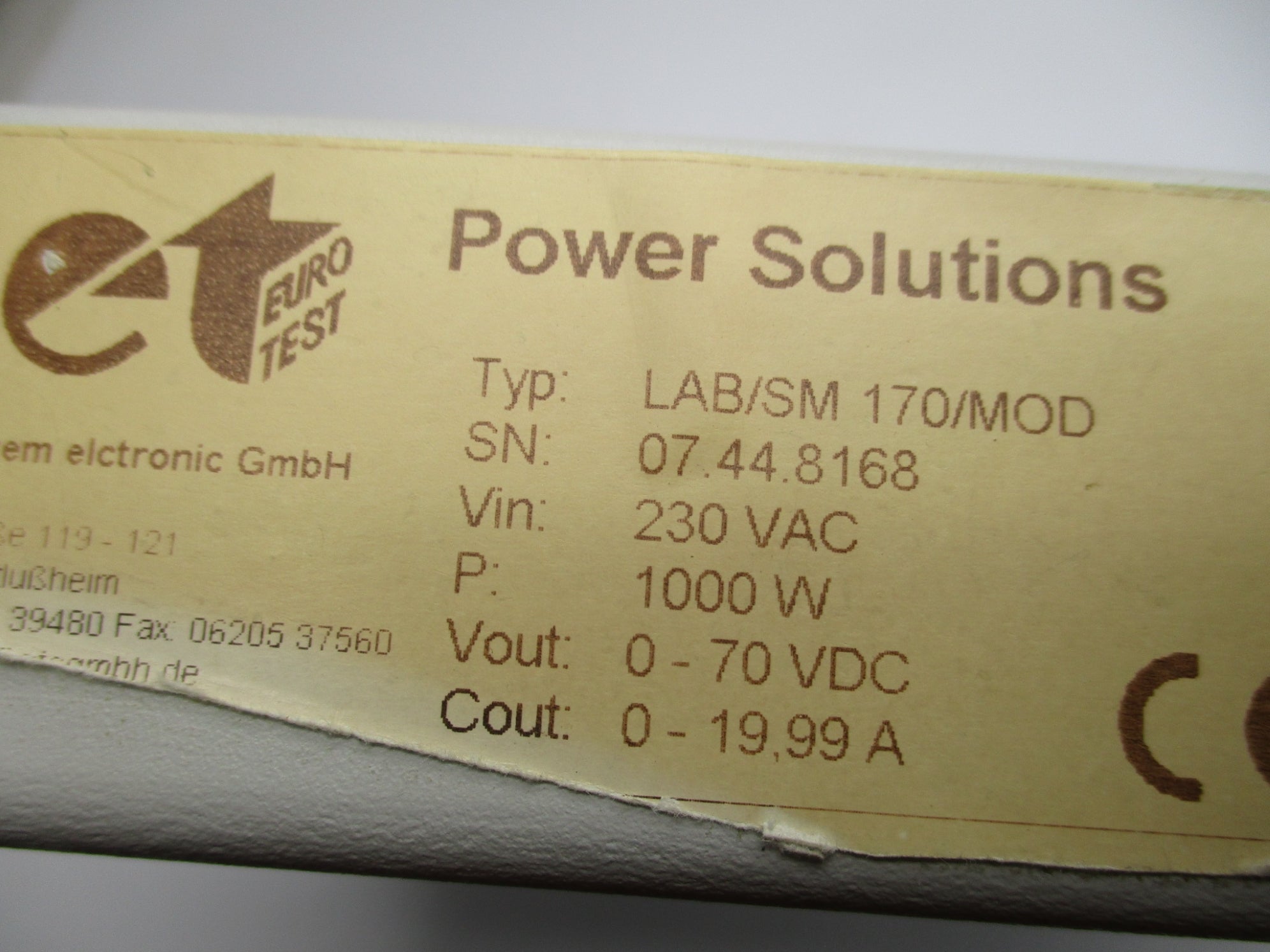 POWER SOLUTIONS LAB/SM170/MOD UNMP