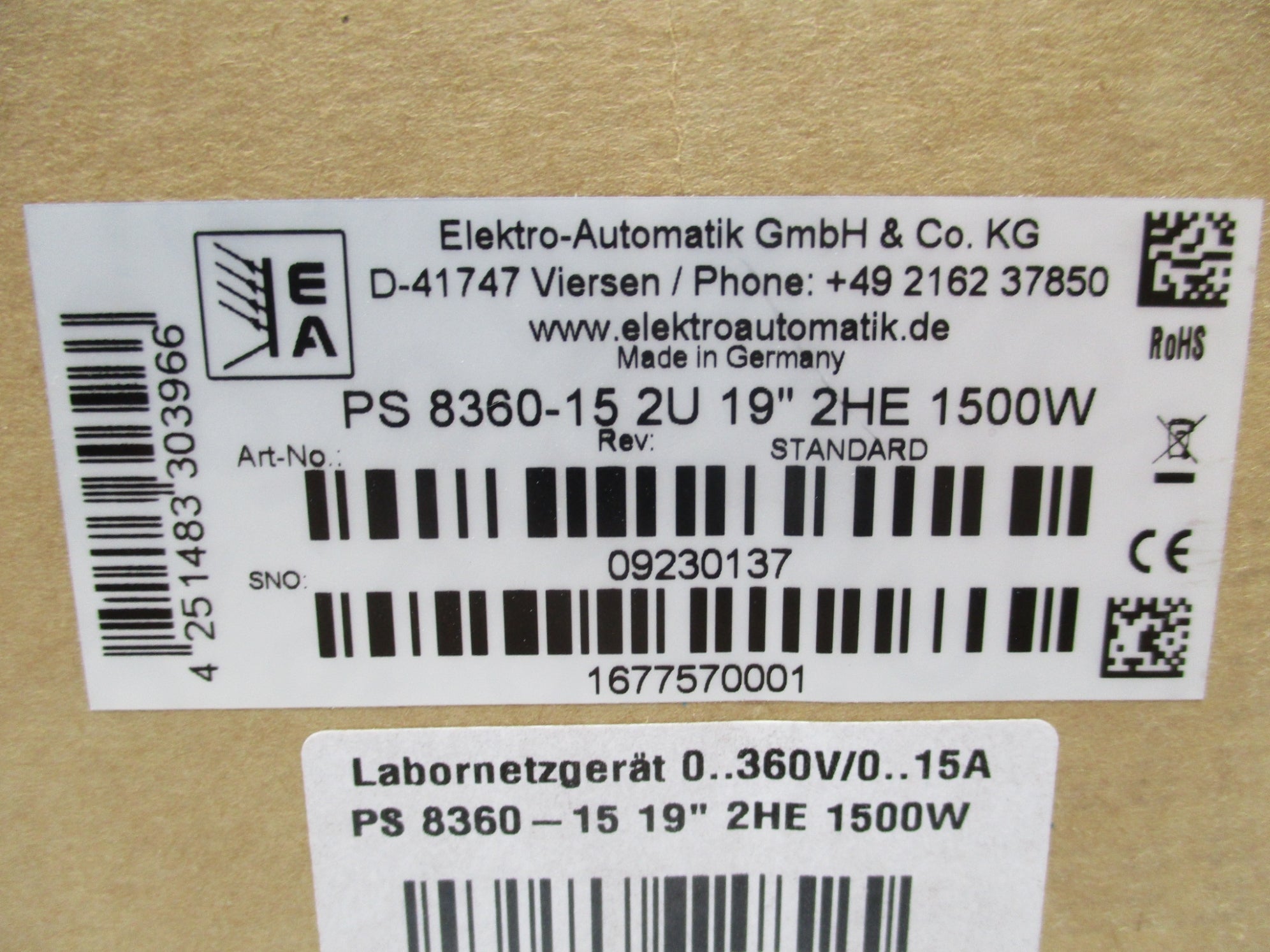 ELEKTRONIC AUTOMATIK PS8360-152U19"2HE1500W NSMP
