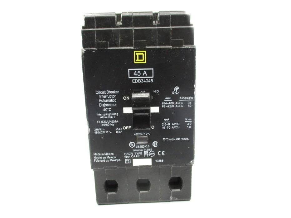 SQUARE D EDB34045 277V 45A UNMP