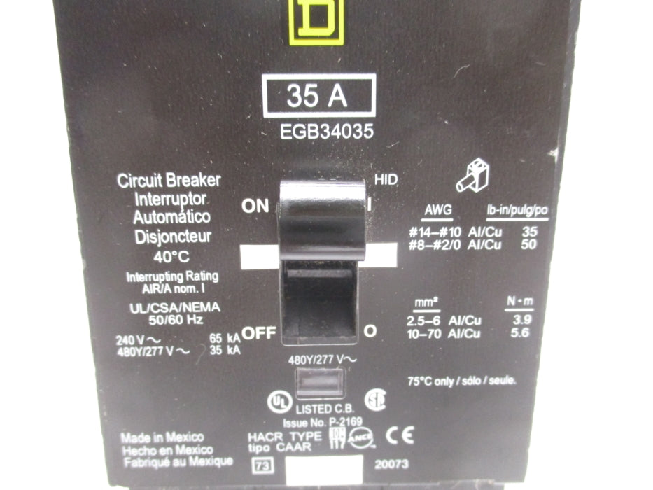 SQUARE D EGB34035 277V 35A NSNP
