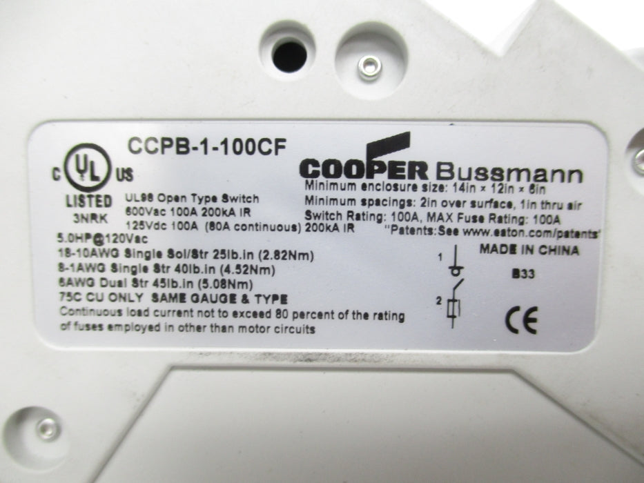 COOPER CCPB-1-100CF UNMP