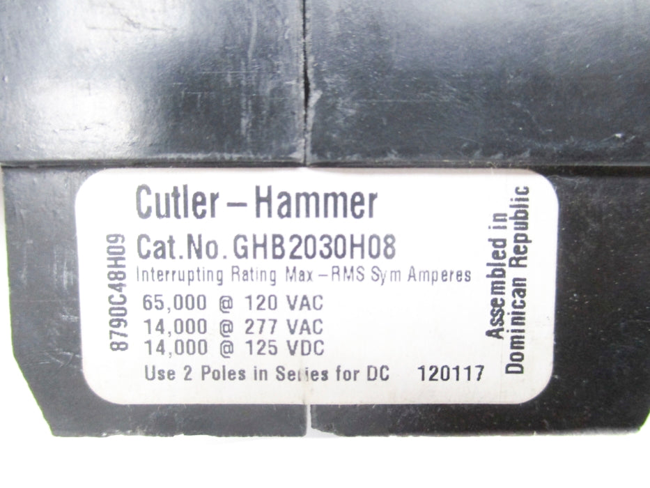 CUTLER HAMMER GHB2030H08 30A 277VAC UNMP