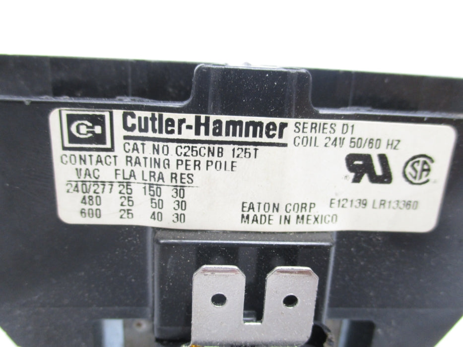 CUTLER HAMMER C25CNB125TD SER. D1 24V 35A NSMP