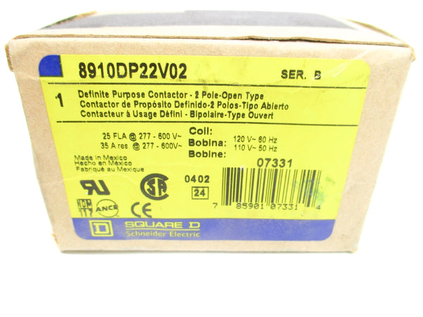 SQUARED D 8910DP22V02 SER. B 110/120V NSMP