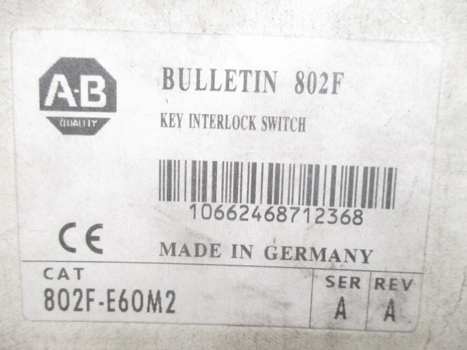 ALLEN BRADLEY 802F-E60M2 SER. A (NO KEY) NSMP