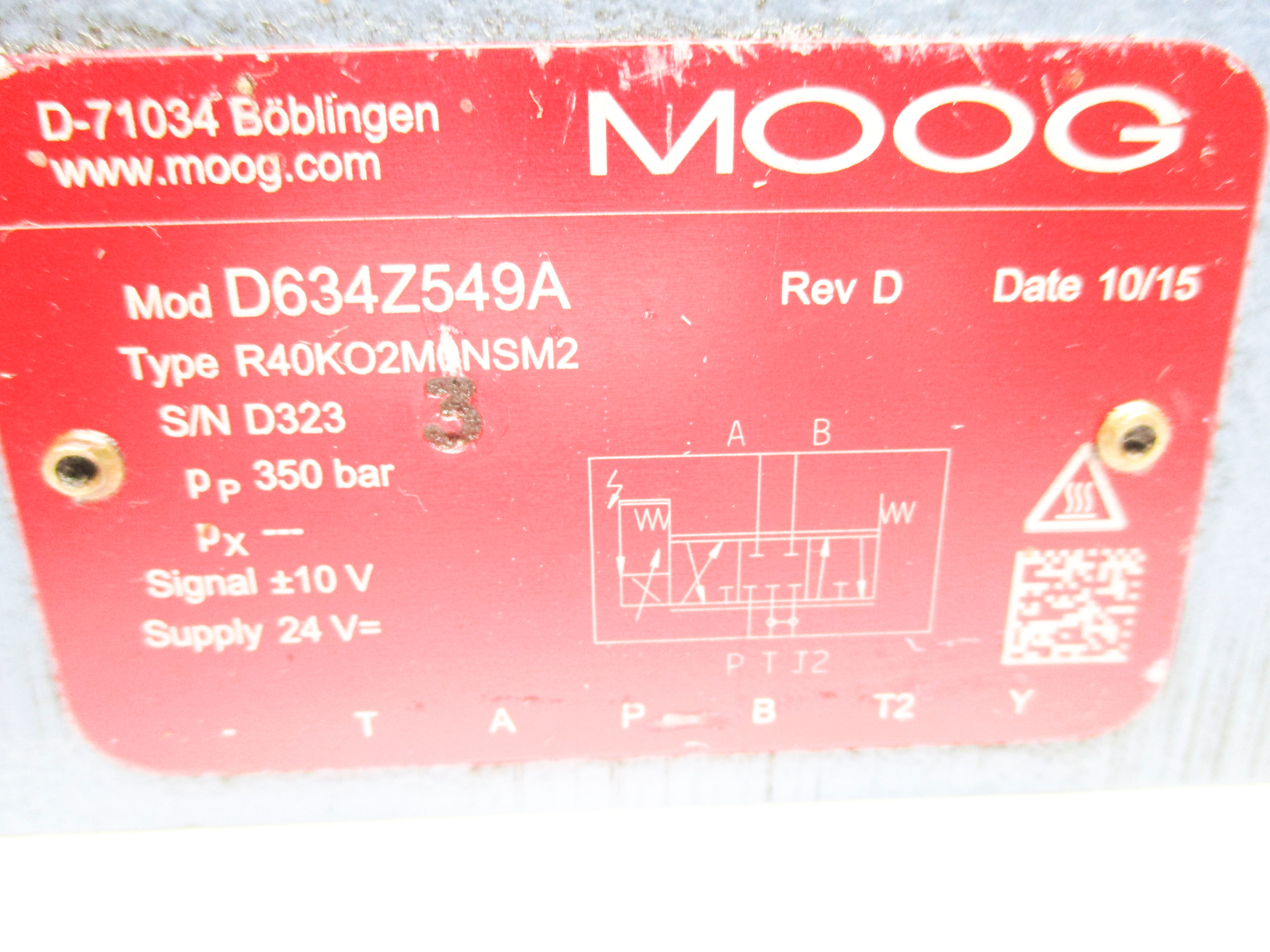 MOOG D634Z549A 350BAR 24V UNMP