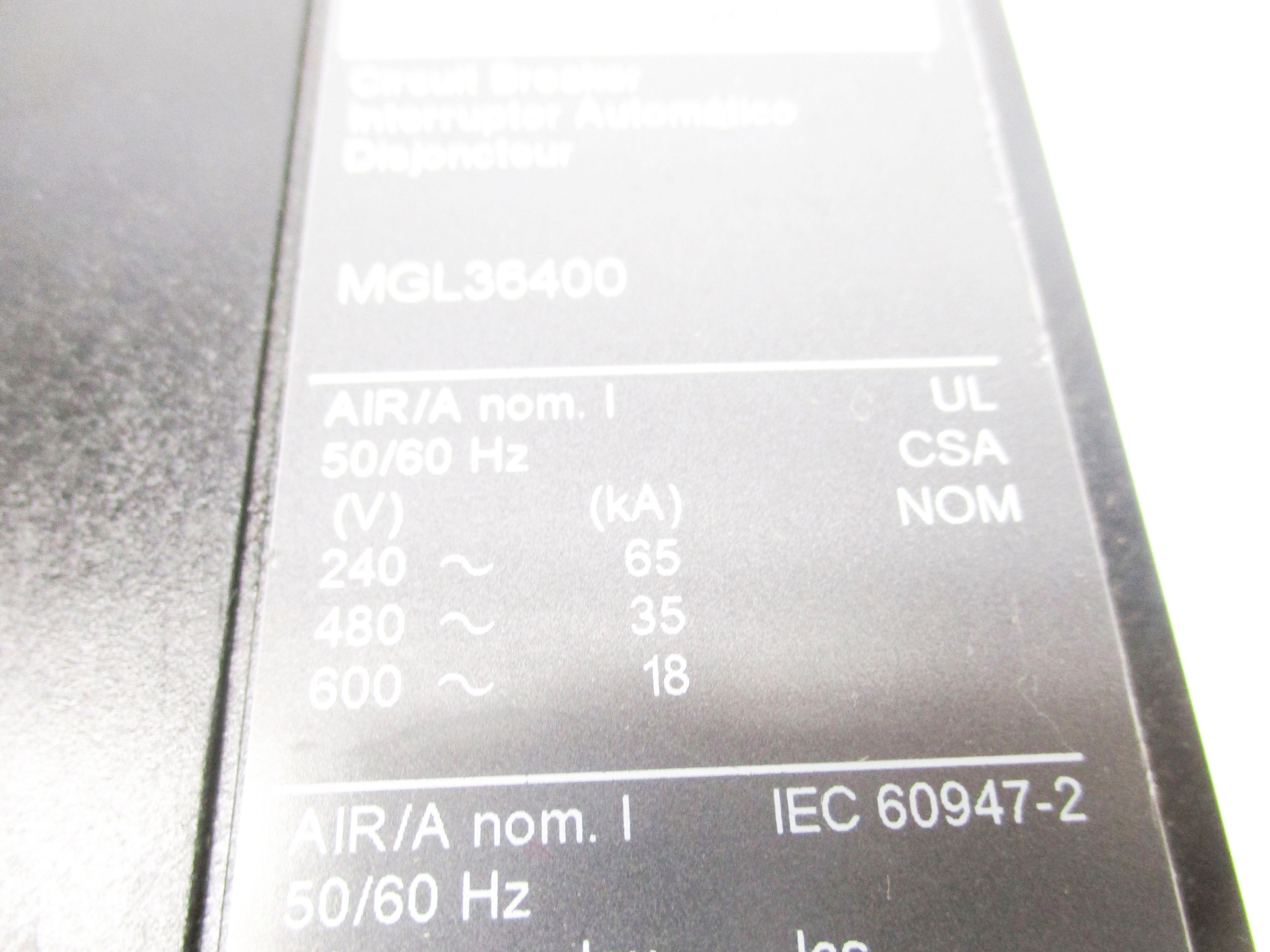 SQUARE D MGL36400 400A 600V (AS PICTURED) UNMP