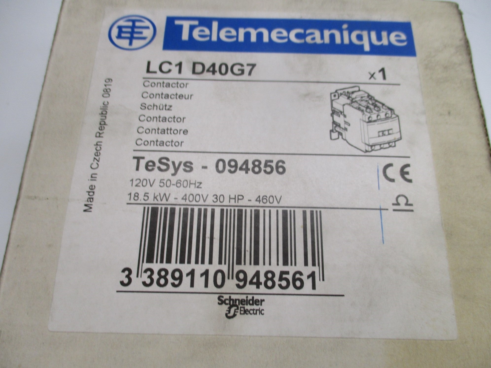 TELEMECANIQUE LC1D40G7 120V NSFS