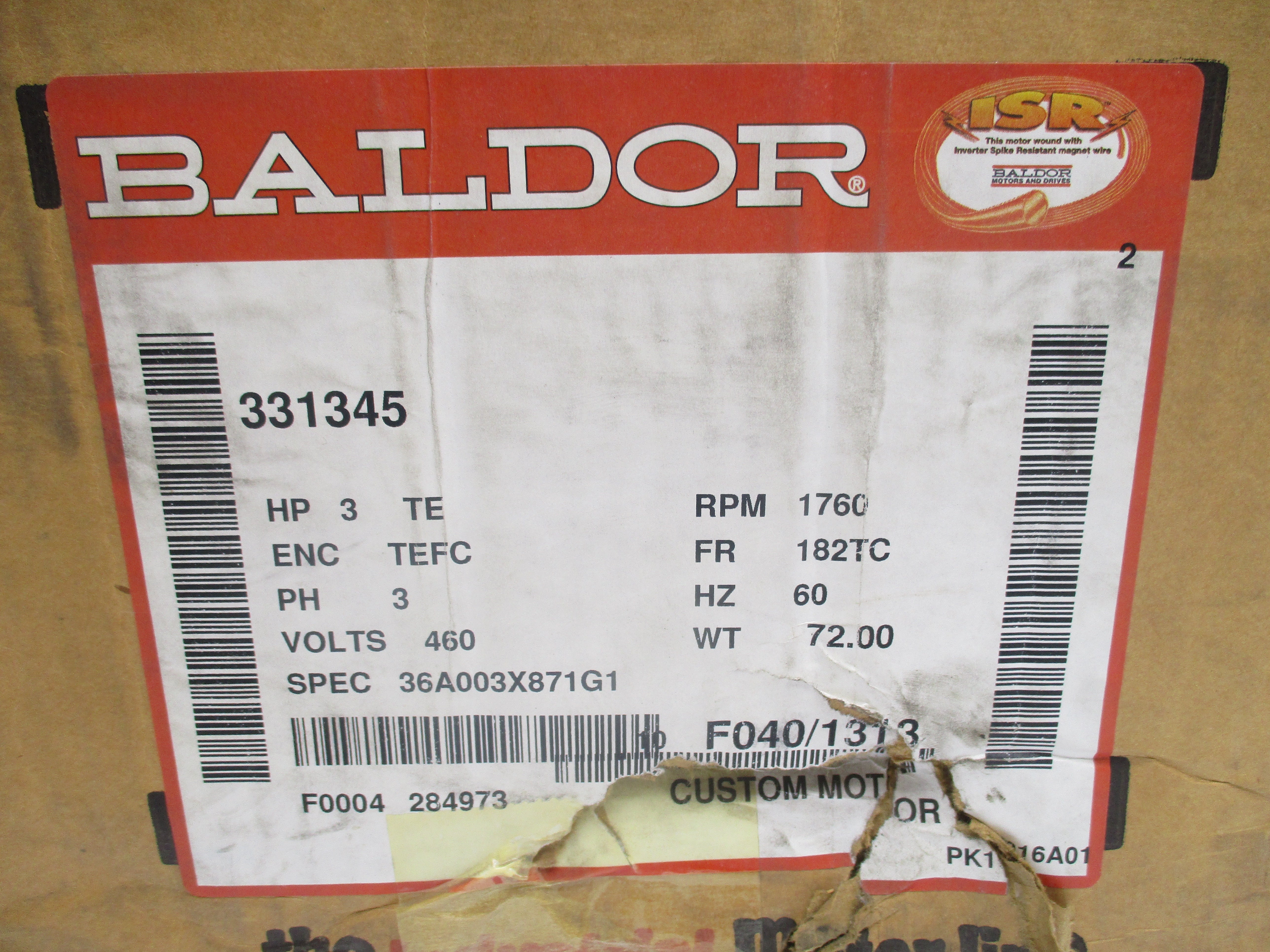 BALDOR 331345 NSMP