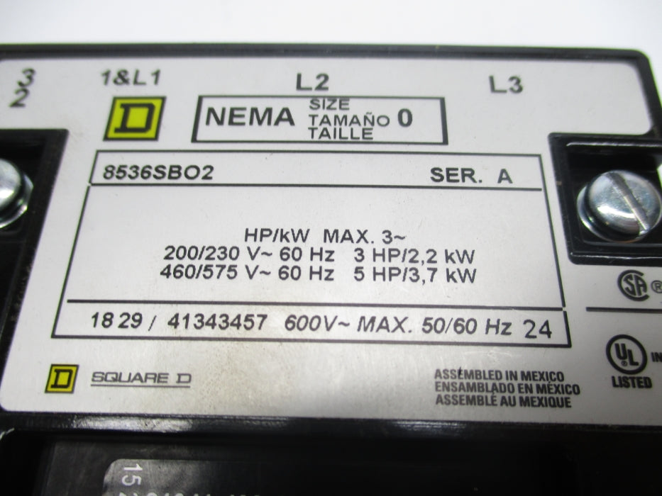 SQUARE D 8536SBO2V02S SER. A 110/120V NSNP