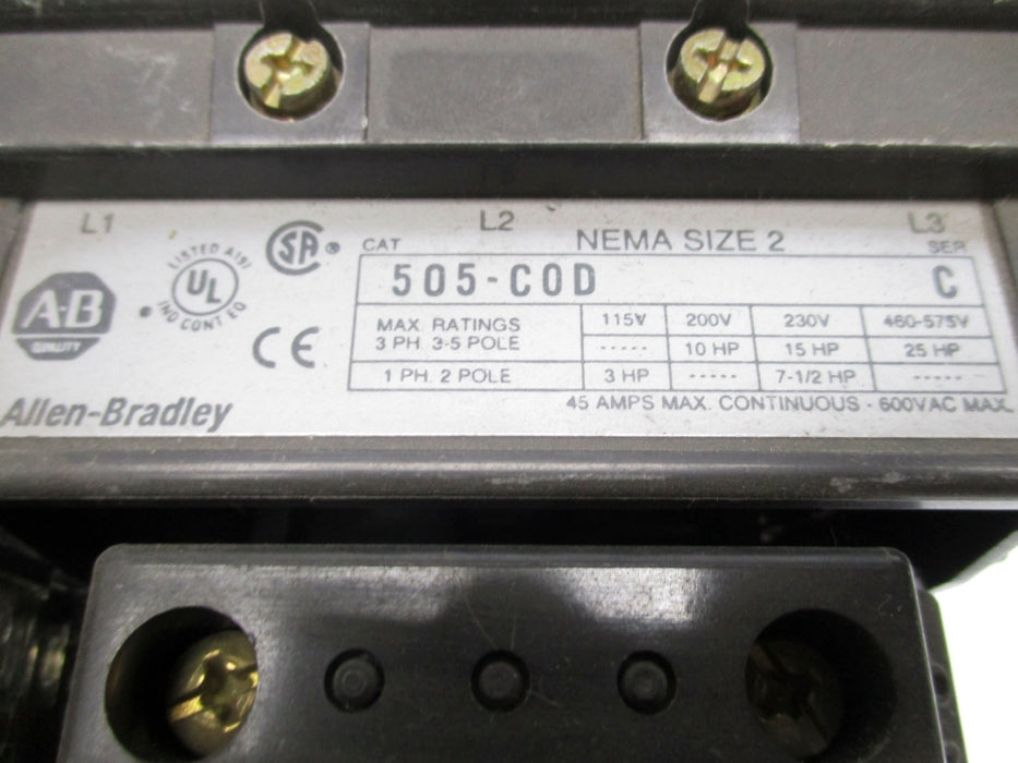 INDUSTRIAL SPARE PART 505-COD SER. C 110/115-120V 45A NSNP